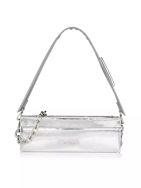 CALVIN KLEIN Red Lock Shoulder Bag With Silver Chain - Leather
