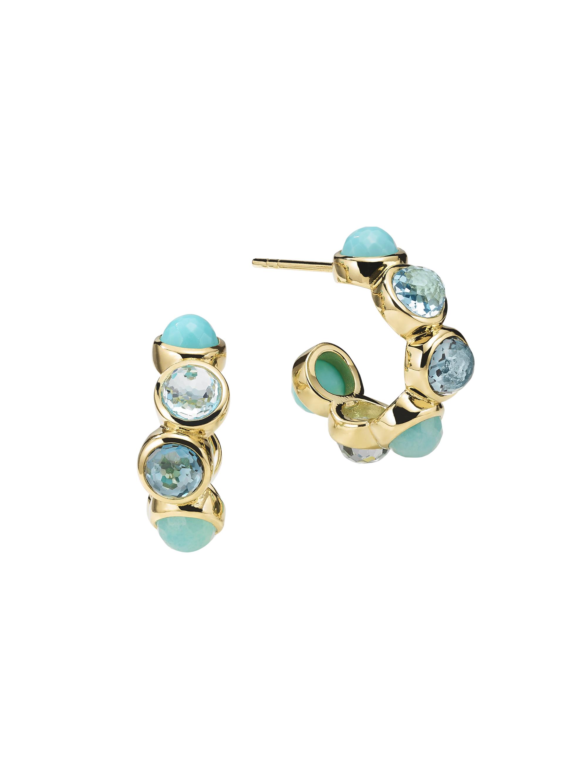 Ippolita Women's Lollipop 18K Green Gold & Multi-Gemstone Mini Hoop Earrings - Blue