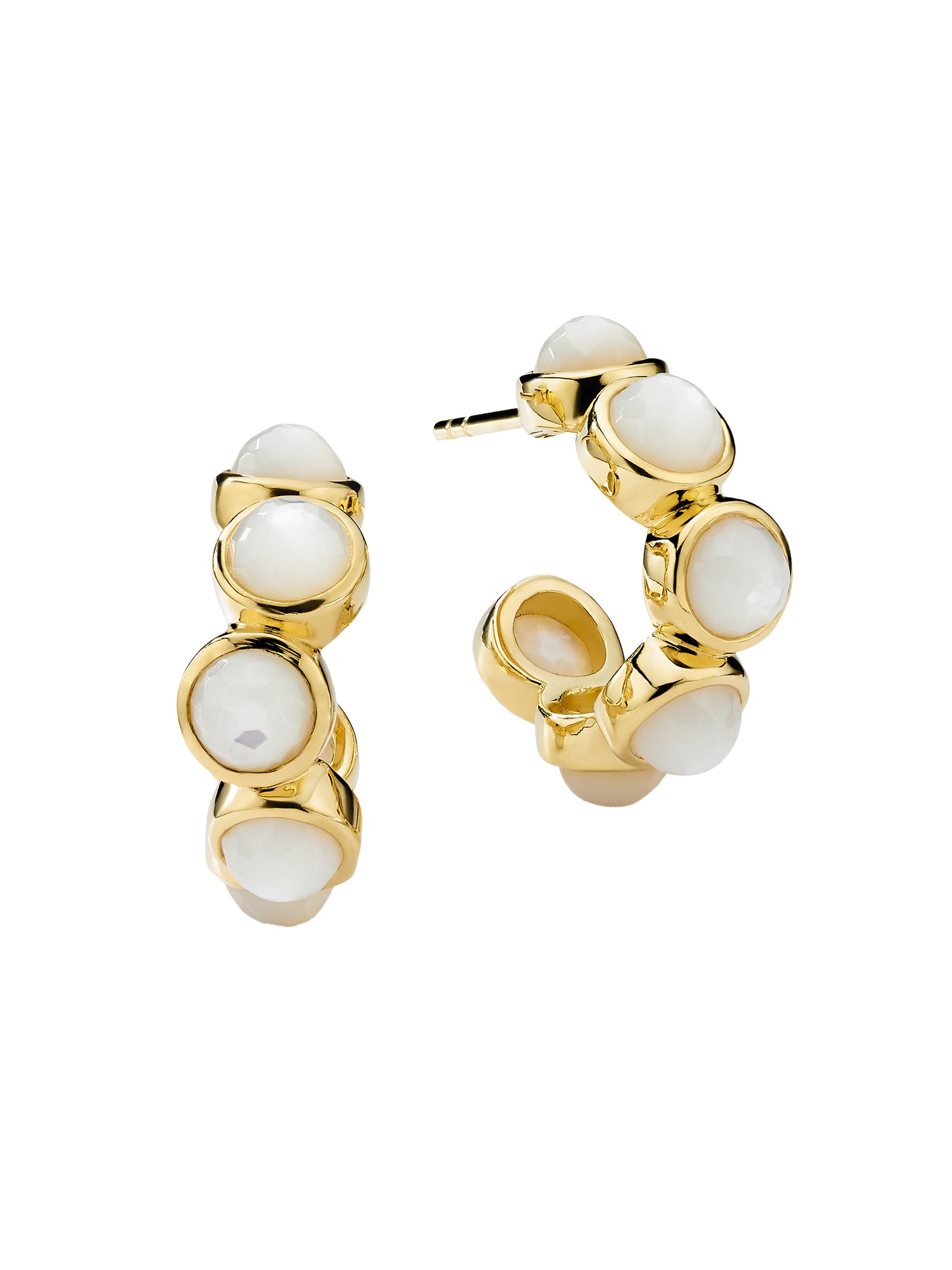 Ippolita Women's Lollipop Tiny 18K Green Gold & Mother-Of-Pearl Hoop Earrings - Gold