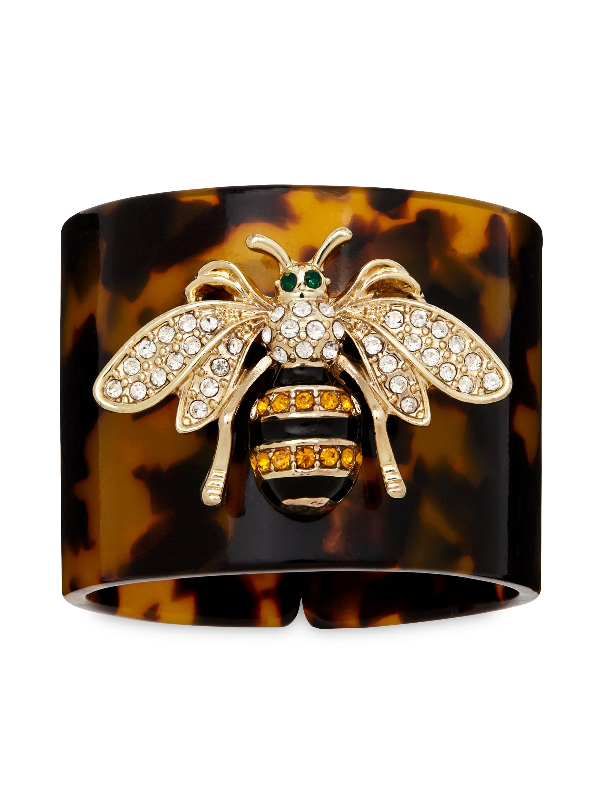 Joanna Buchanan Stripey Bee Napkin Rings 4-Piece Set - Tortoises