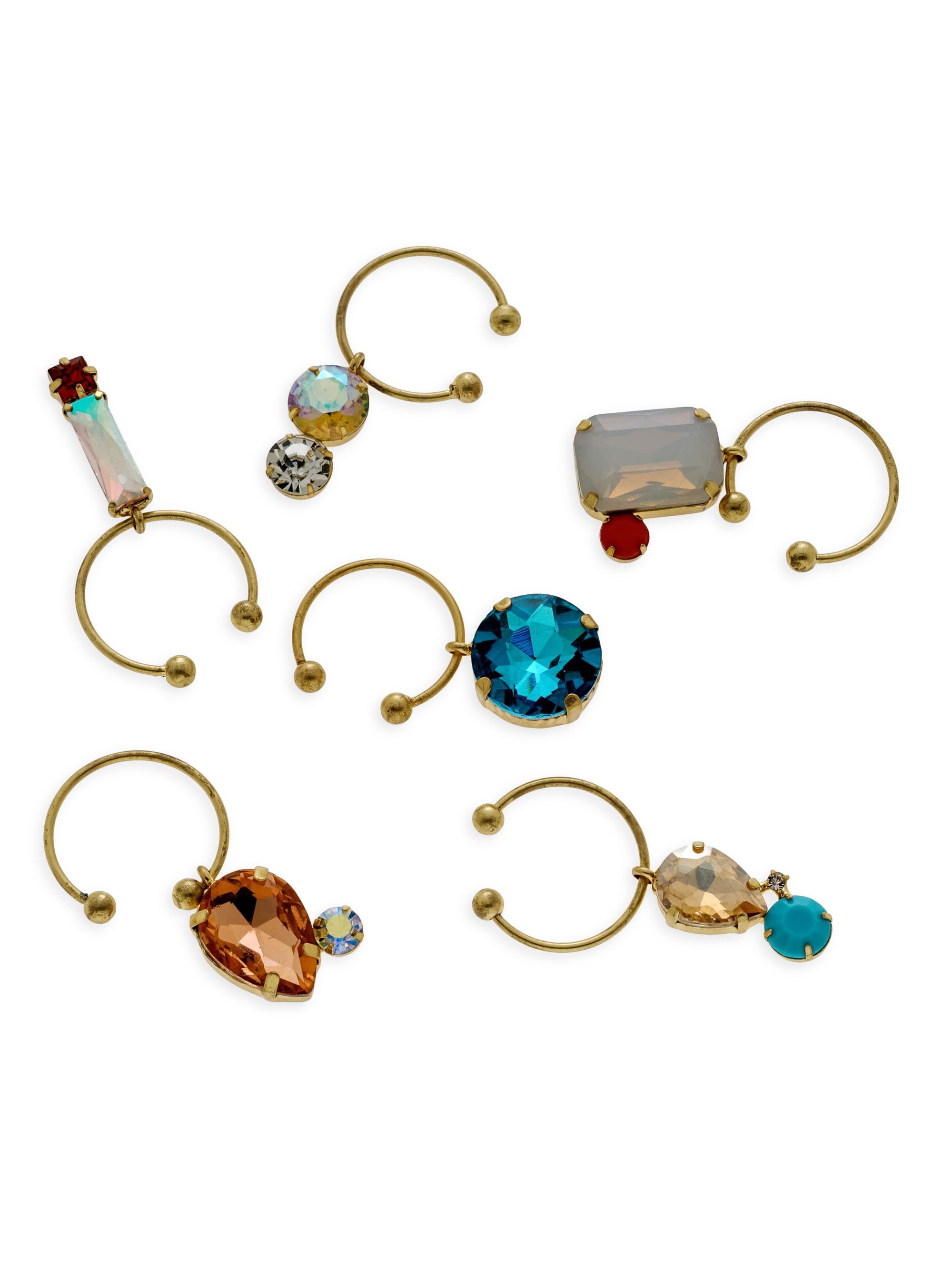 Joanna Buchanan Pastel Jeweled Wine Charms 6-Piece Set - Pastels