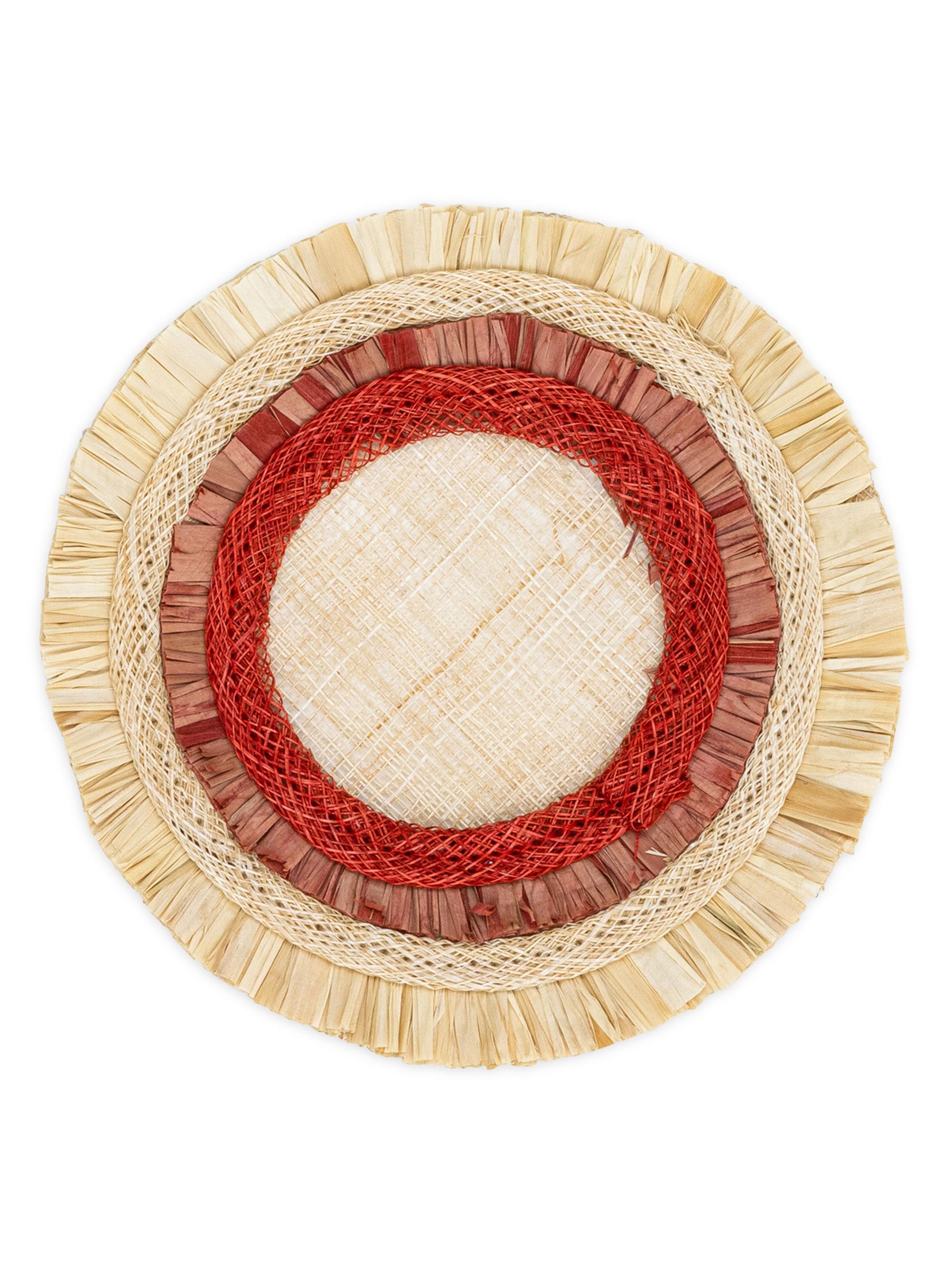 Joanna Buchanan Straw Ruffle Edge Coasters 4-Piece Set