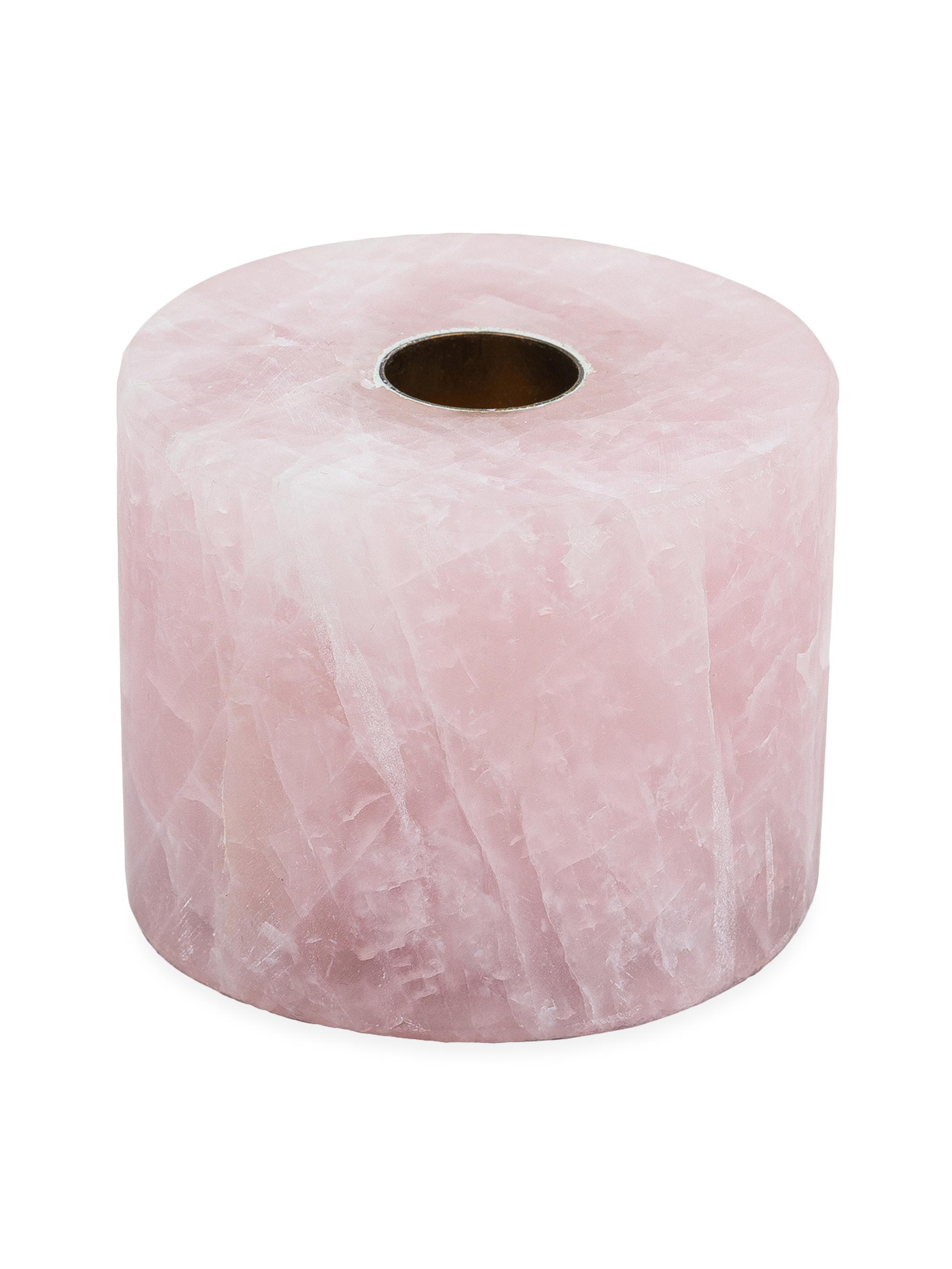 Joanna Buchanan Pedestal Rose Quartz Candlestick