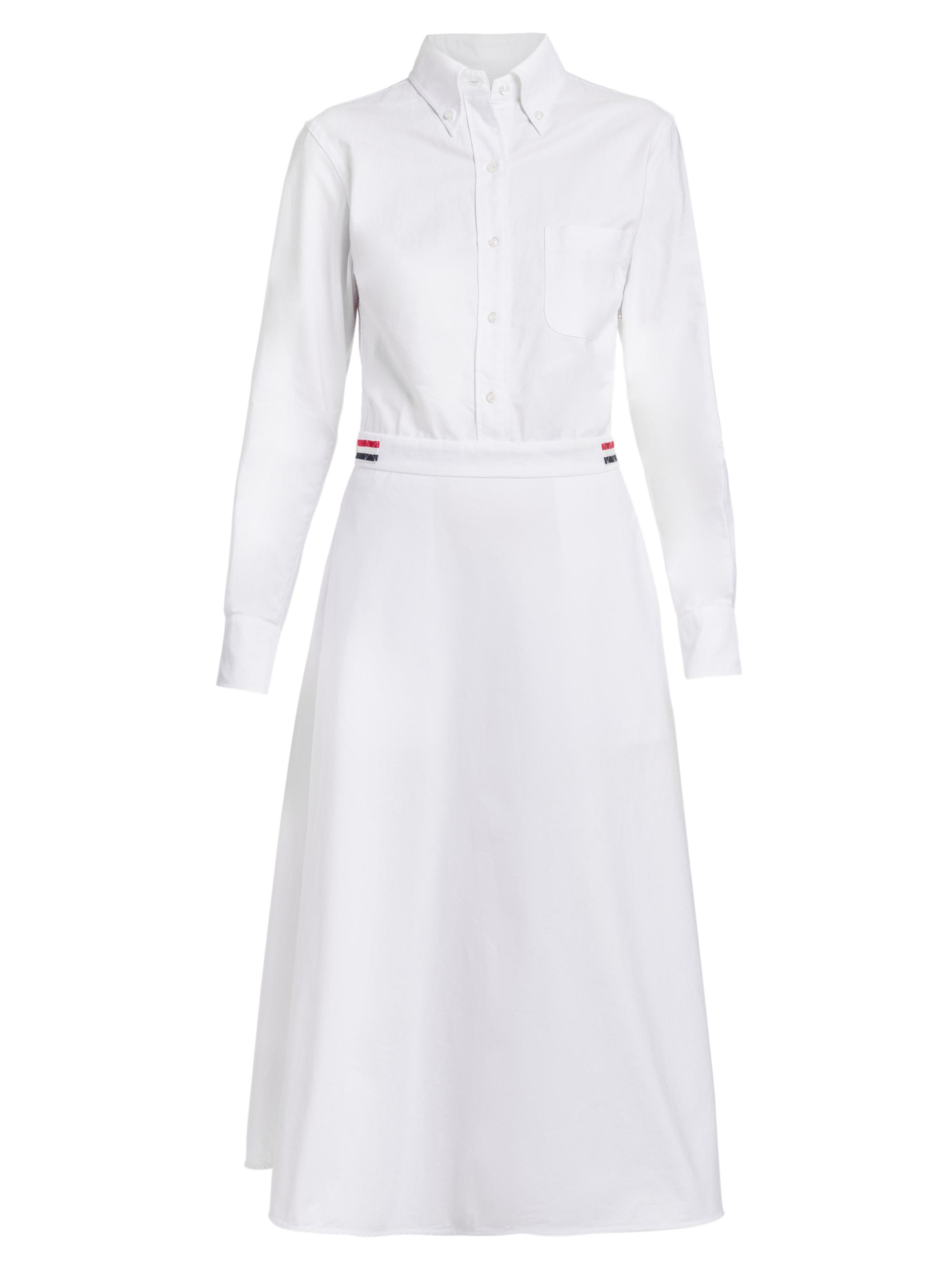 a line poplin shirt dress WHITE PUFF SLEEVE BUTTON-DOWN SHIRT DRESS WITH BELT  WOMEN'S A-LINE S   Kelly Grace Brands