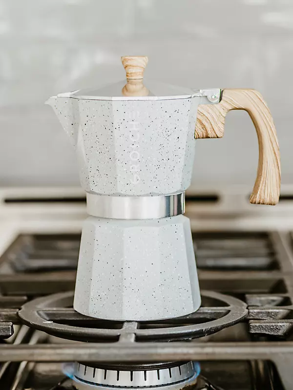 GROSCHE Milano Stone Stovetop Espresso Maker Moka Pot, Home Espresso Coffee  Maker - 6 cup Fossil Grey
