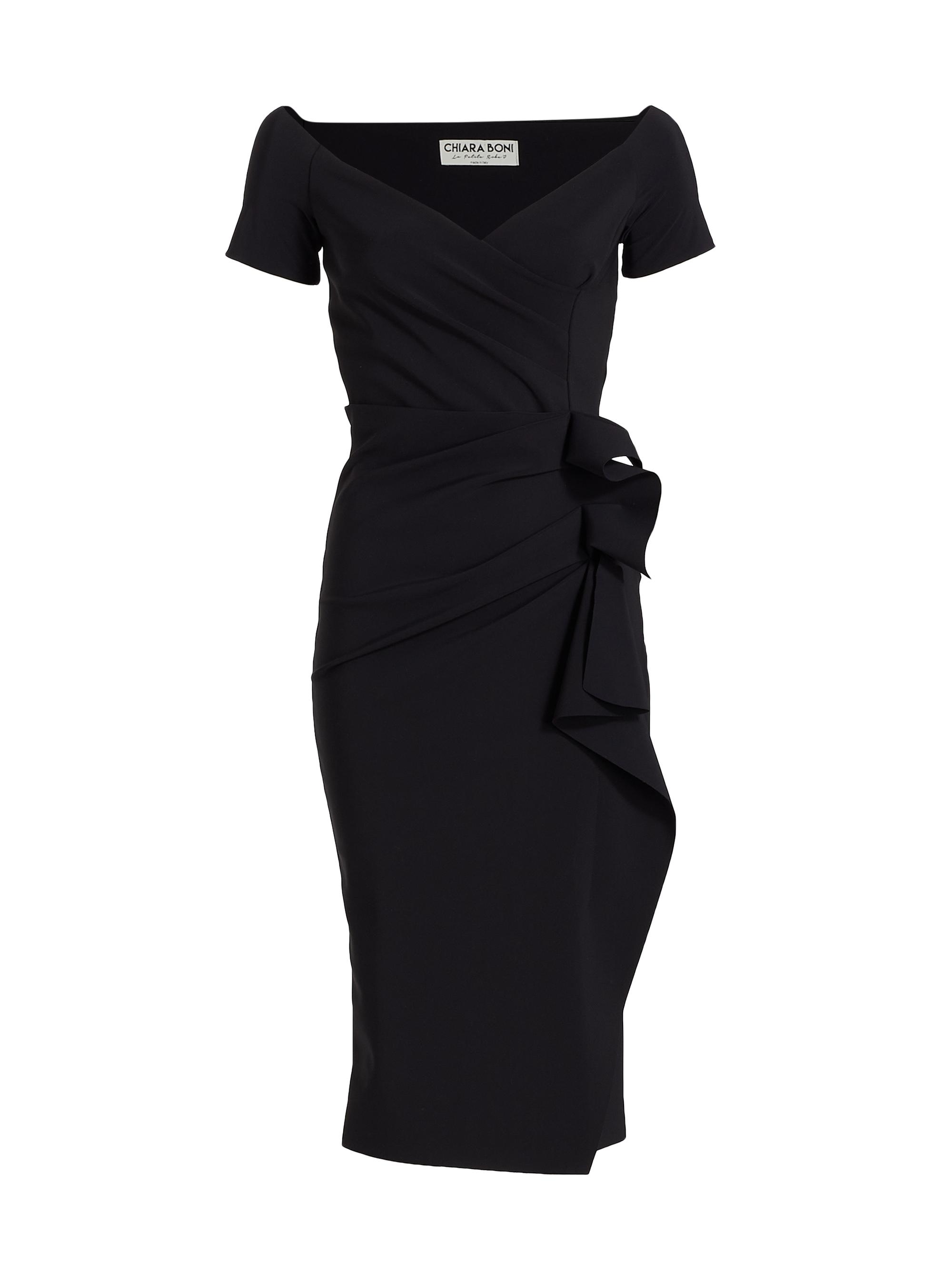 Chiara Boni La Petite Robe Women's Silveria Draped Off-The-Shoulder Dress - Black