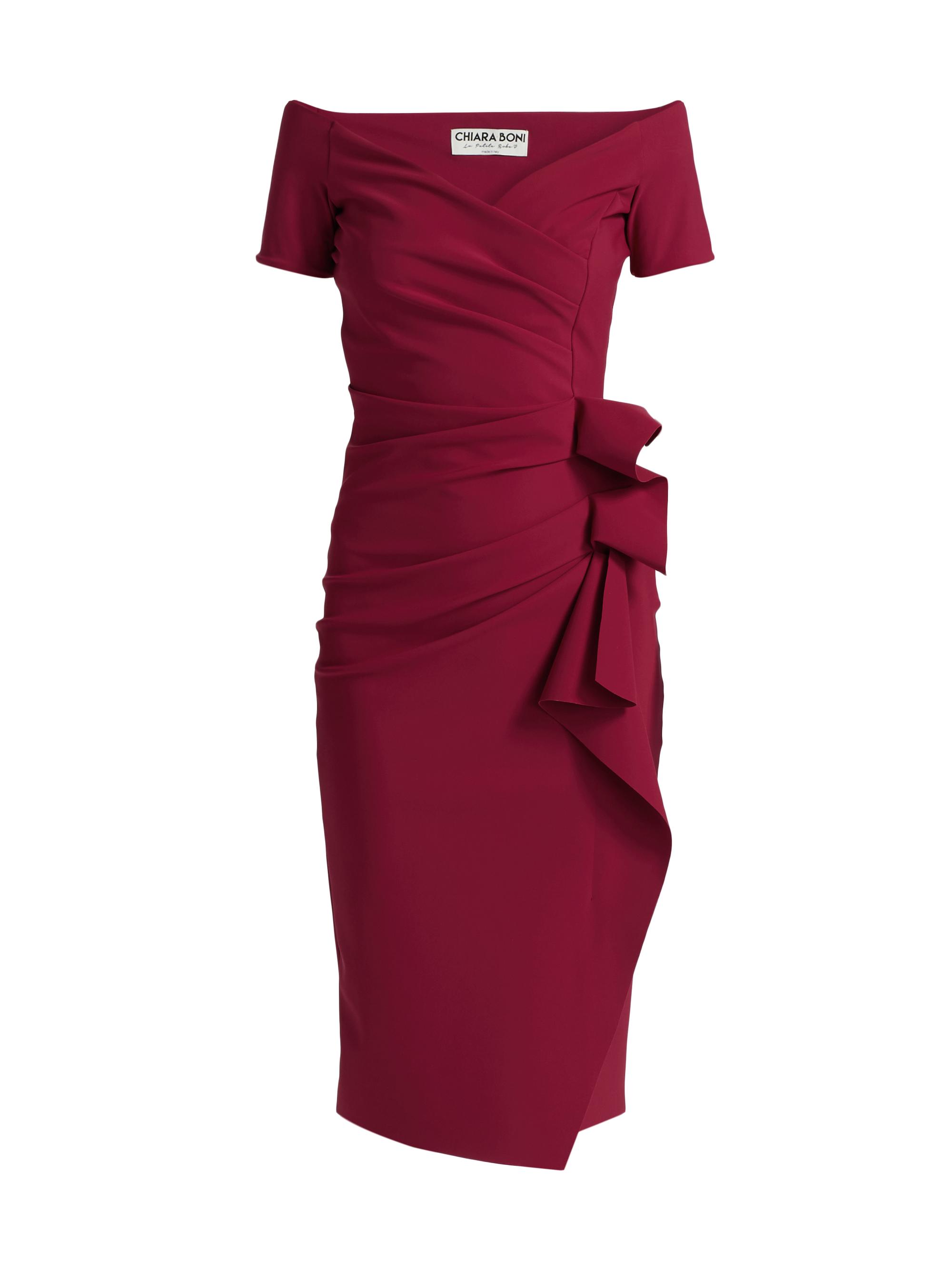 Chiara Boni La Petite Robe Women's Silveria Draped Off-The-Shoulder Dress - Garnet