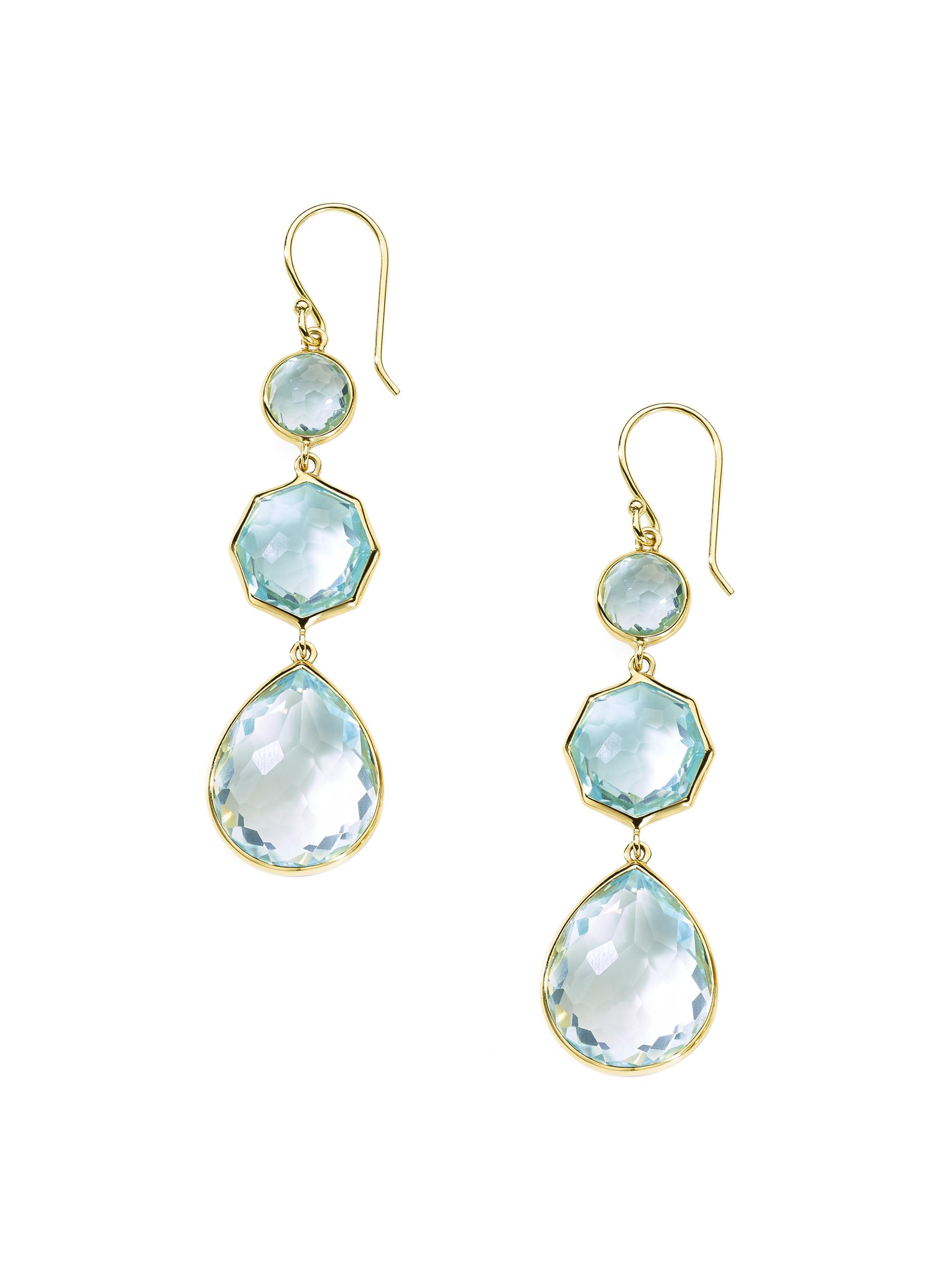 Ippolita Women's Rock Candy  Crazy 8'S 18K Green Gold & Blue Topaz Drop Earrings - Blue