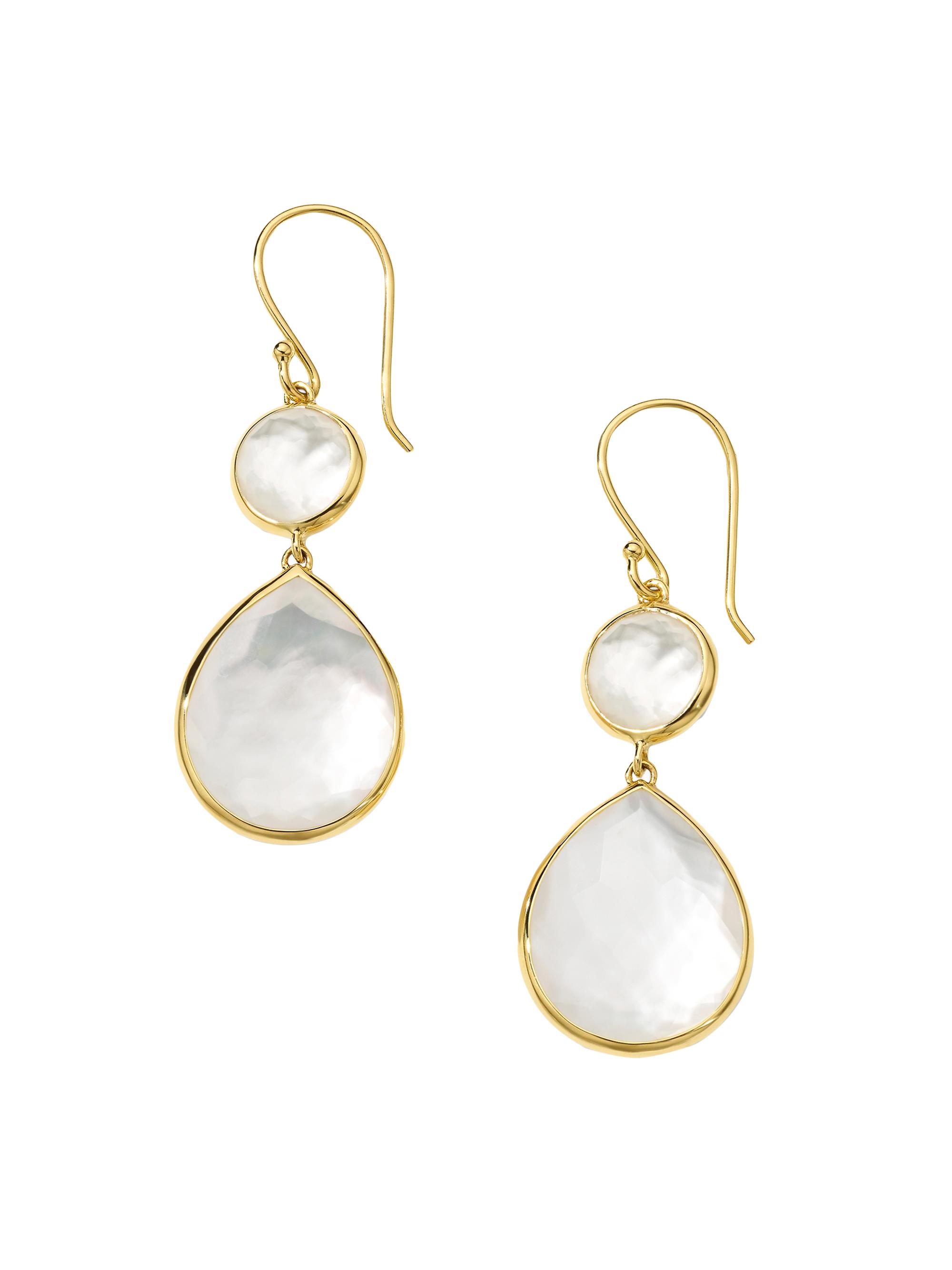 Ippolita Women's 18K Gold Rock Candy Snowman Rock Crystal & Mother-Of-Pearl Drop Earrings - Gold