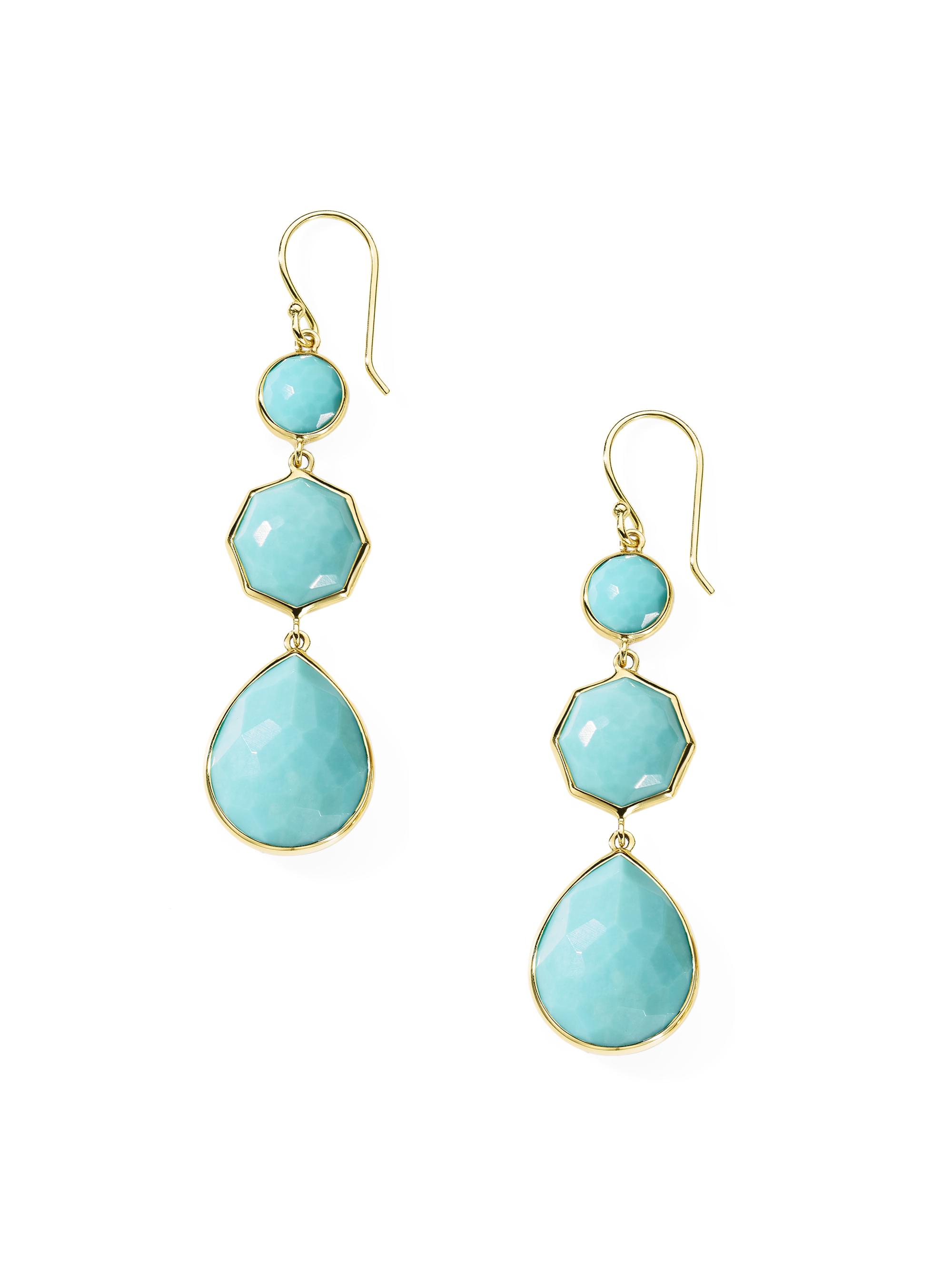 Ippolita Women's  Crazy 8 18K Green Gold & Turquoise Drop Earrings - Blue