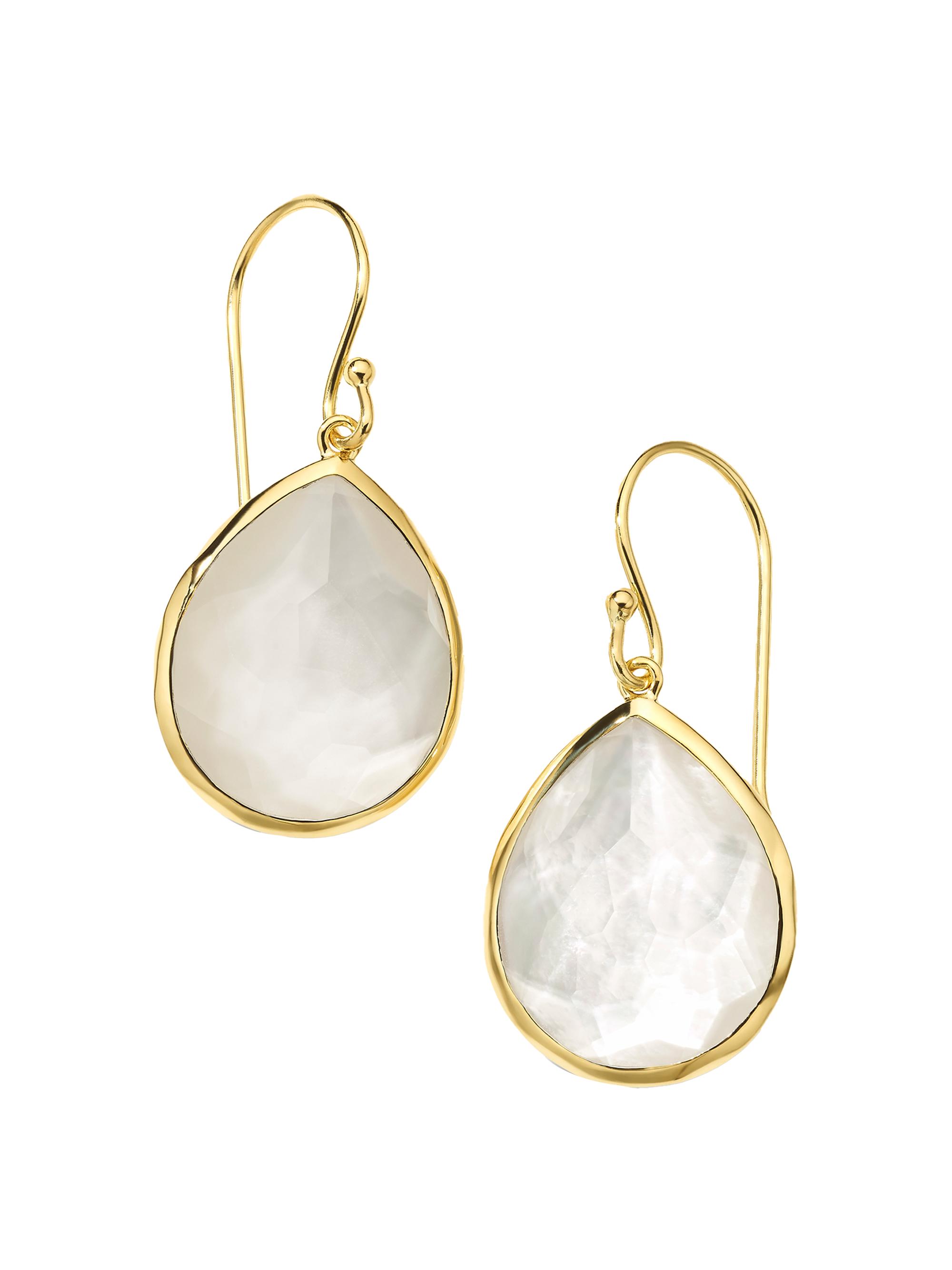 Ippolita Women's Rock Candy 18K Green Gold, Rock Crystal, & Mother-Of-Pearl  Teardrop Earrings - Gold