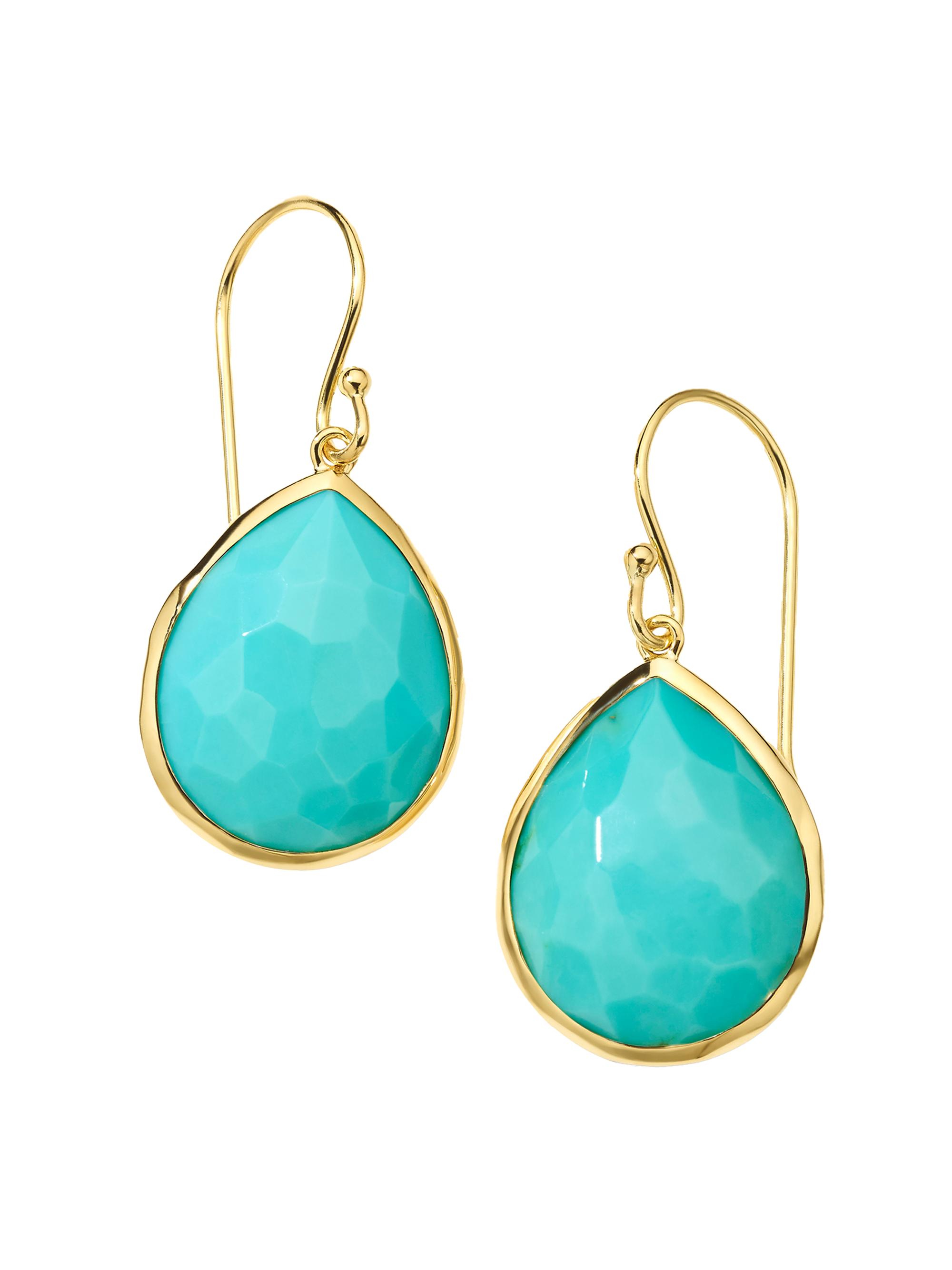 Ippolita Women's Rock Candy  18K Green Gold & Turquoise Teardrop Earrings - Gold