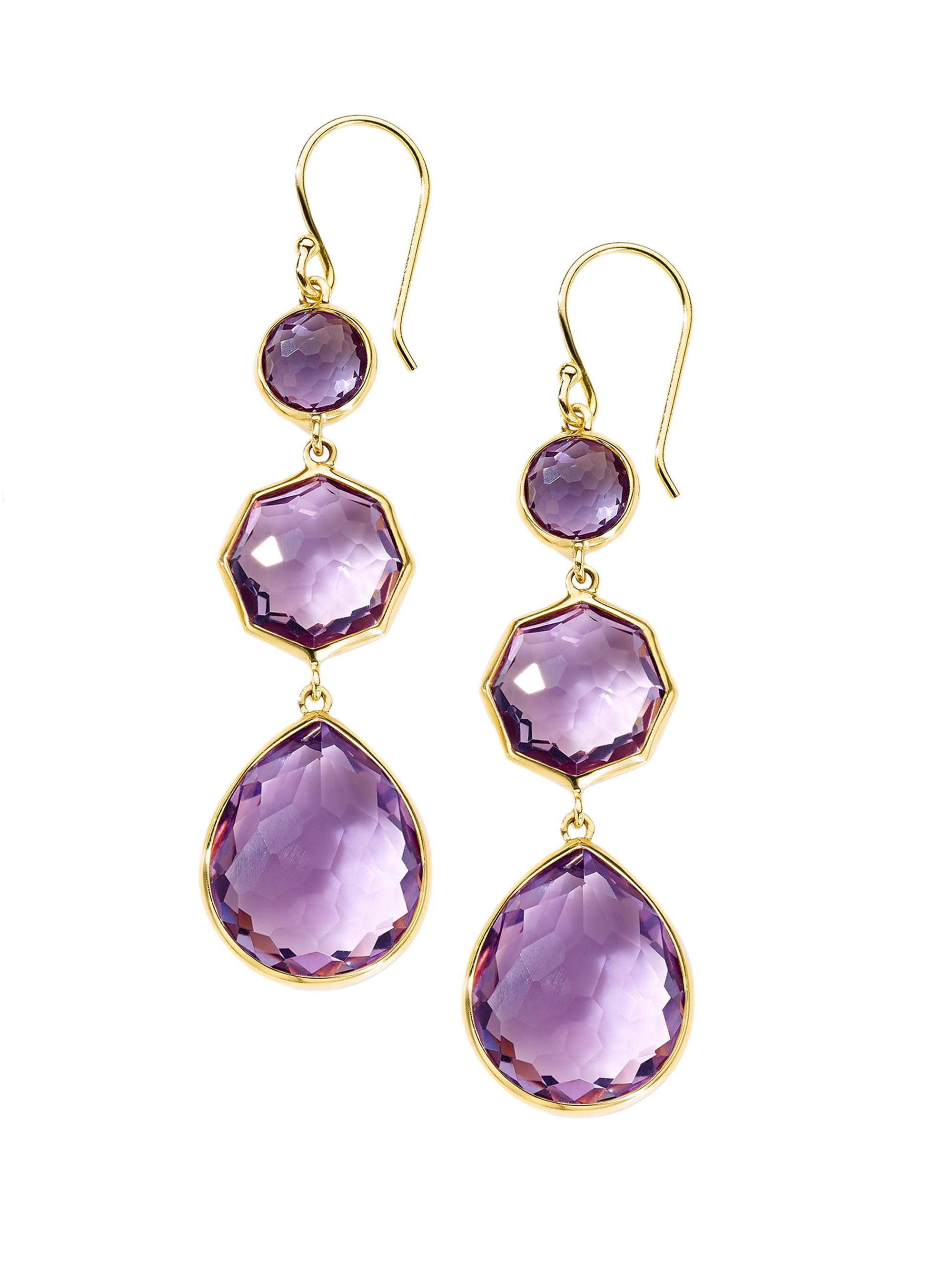 Ippolita Women's Rock Candy  Crazy 8'S 18K Green Gold & Gemstone Drop Earrings - Purple