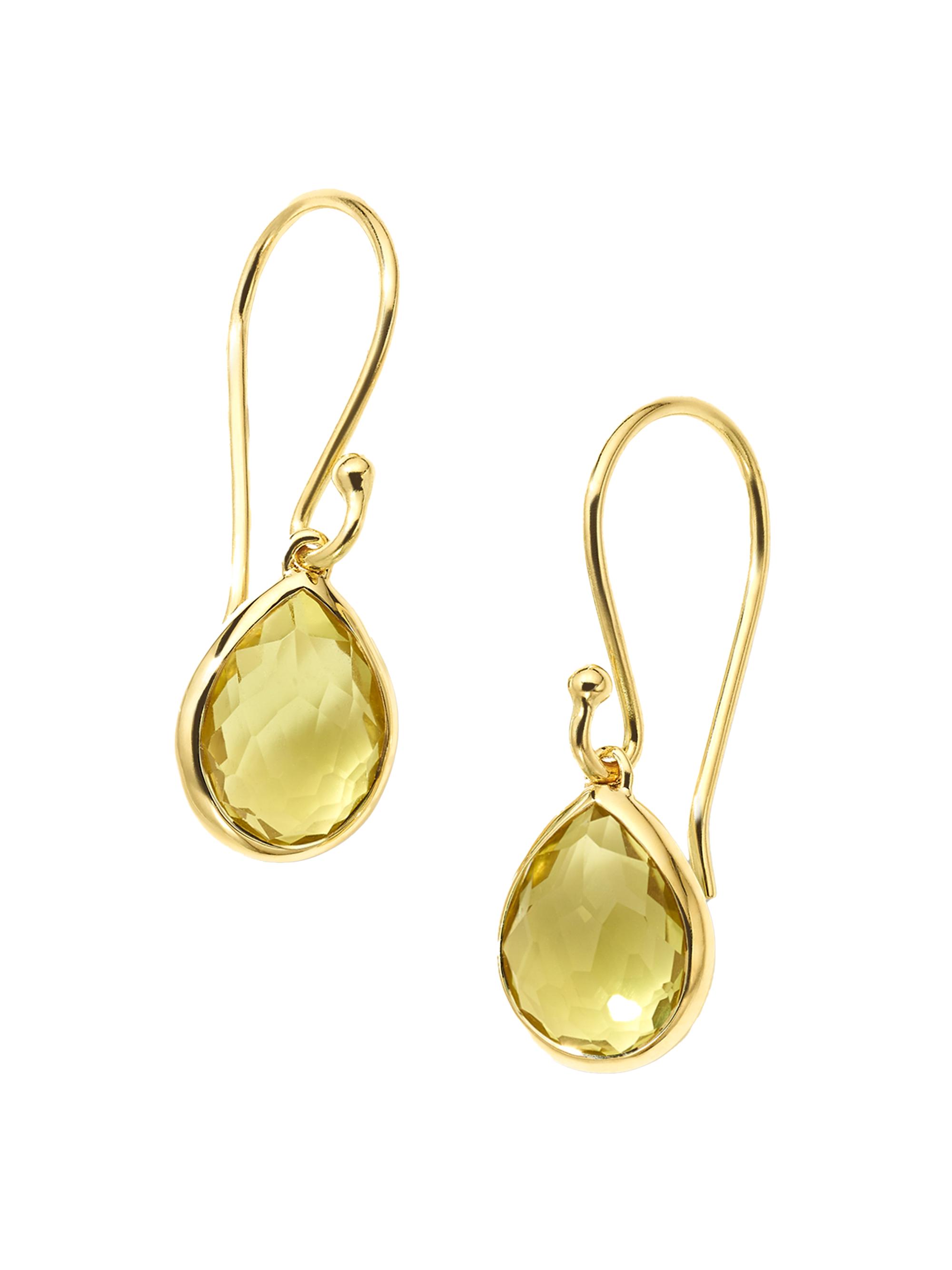 Ippolita Women's Rock Candy 18K Green Gold & Citrine Teeny Teardrop Earrings - Gold
