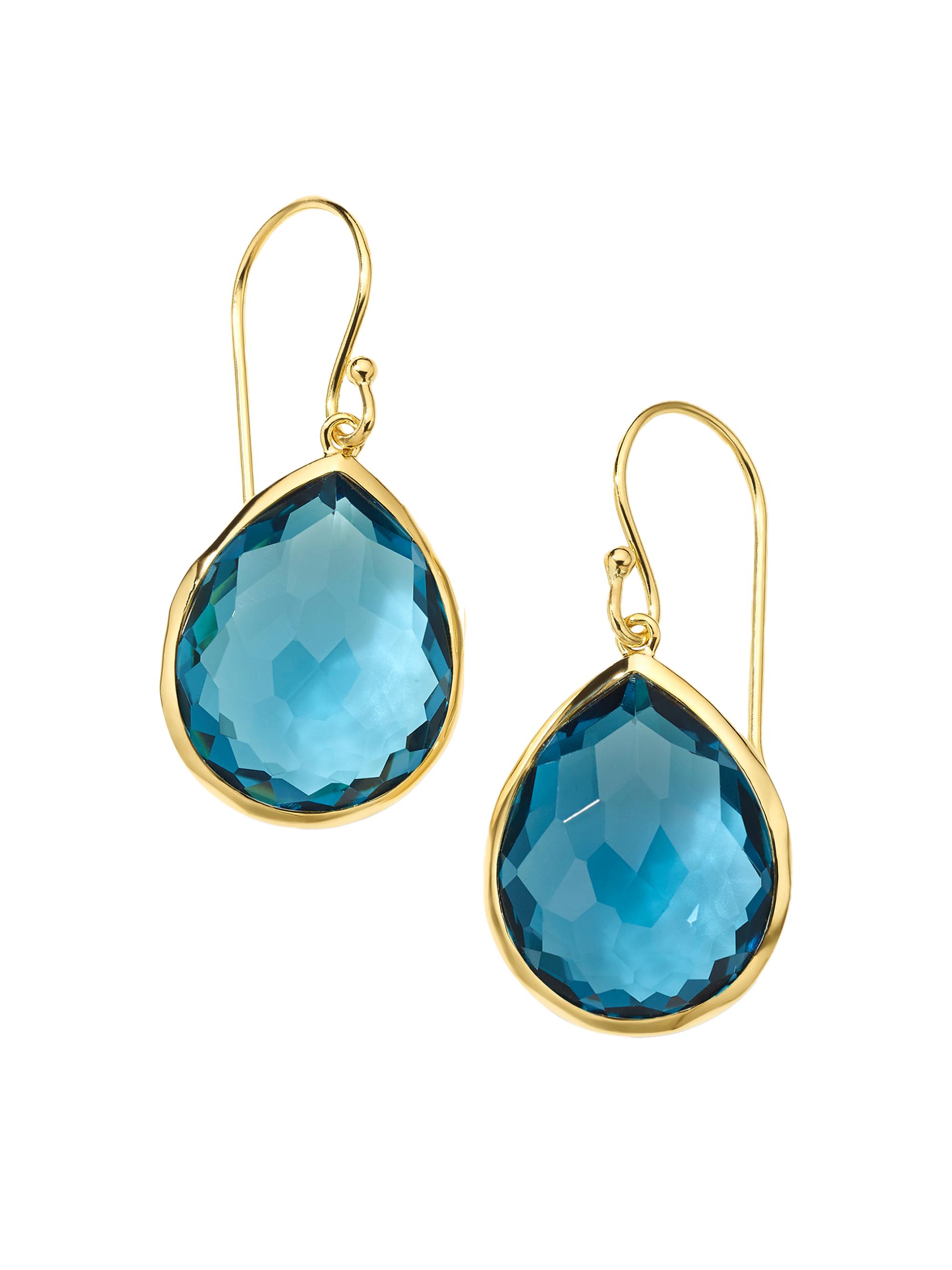 Ippolita Women's Rock Candy  18K Green Gold & London Blue Topaz Teardrop Earrings - Gold