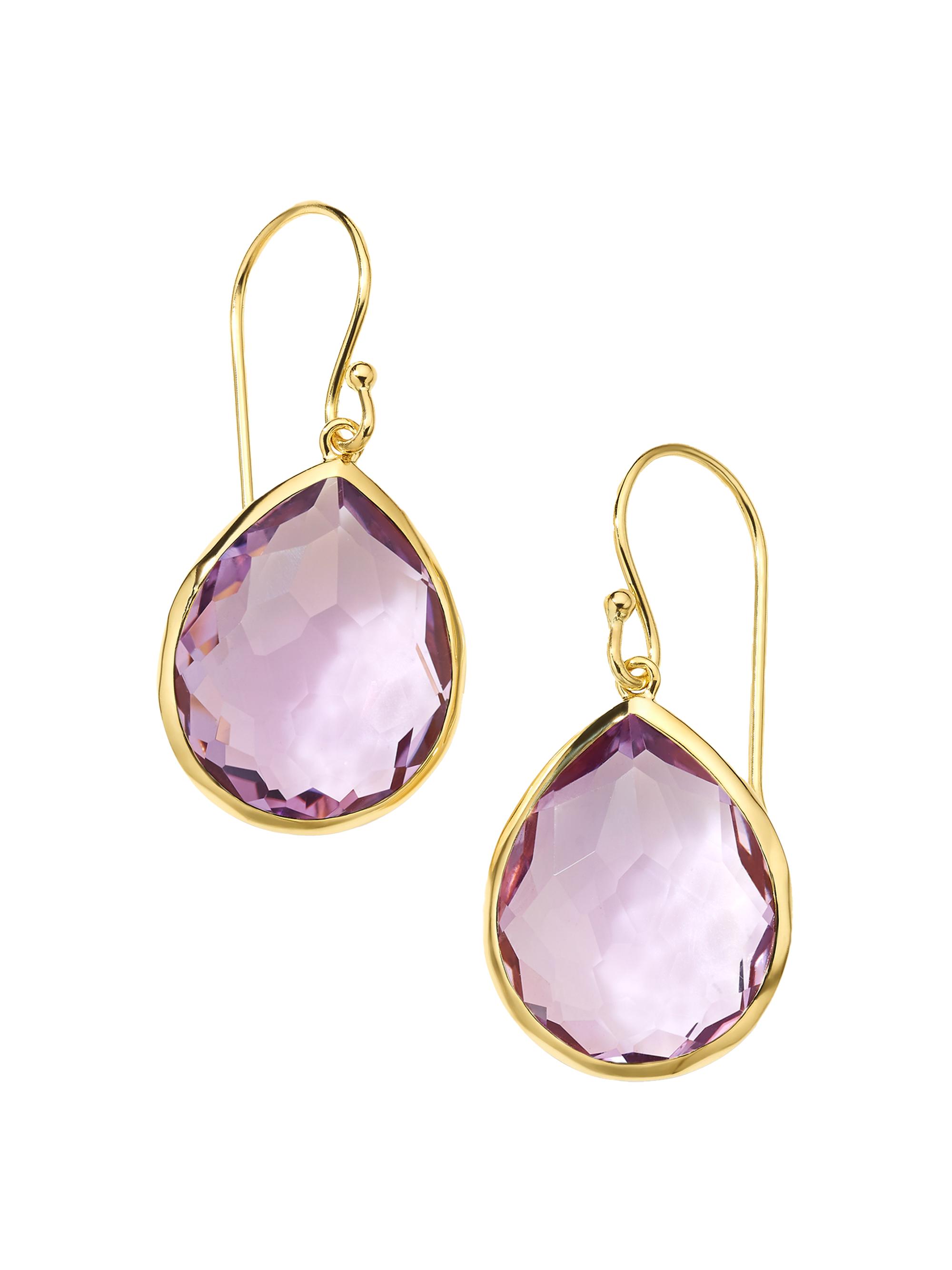 Ippolita Women's Rock Candy 18K Green Gold & Amethyst  Teardrop Earrings - Gold