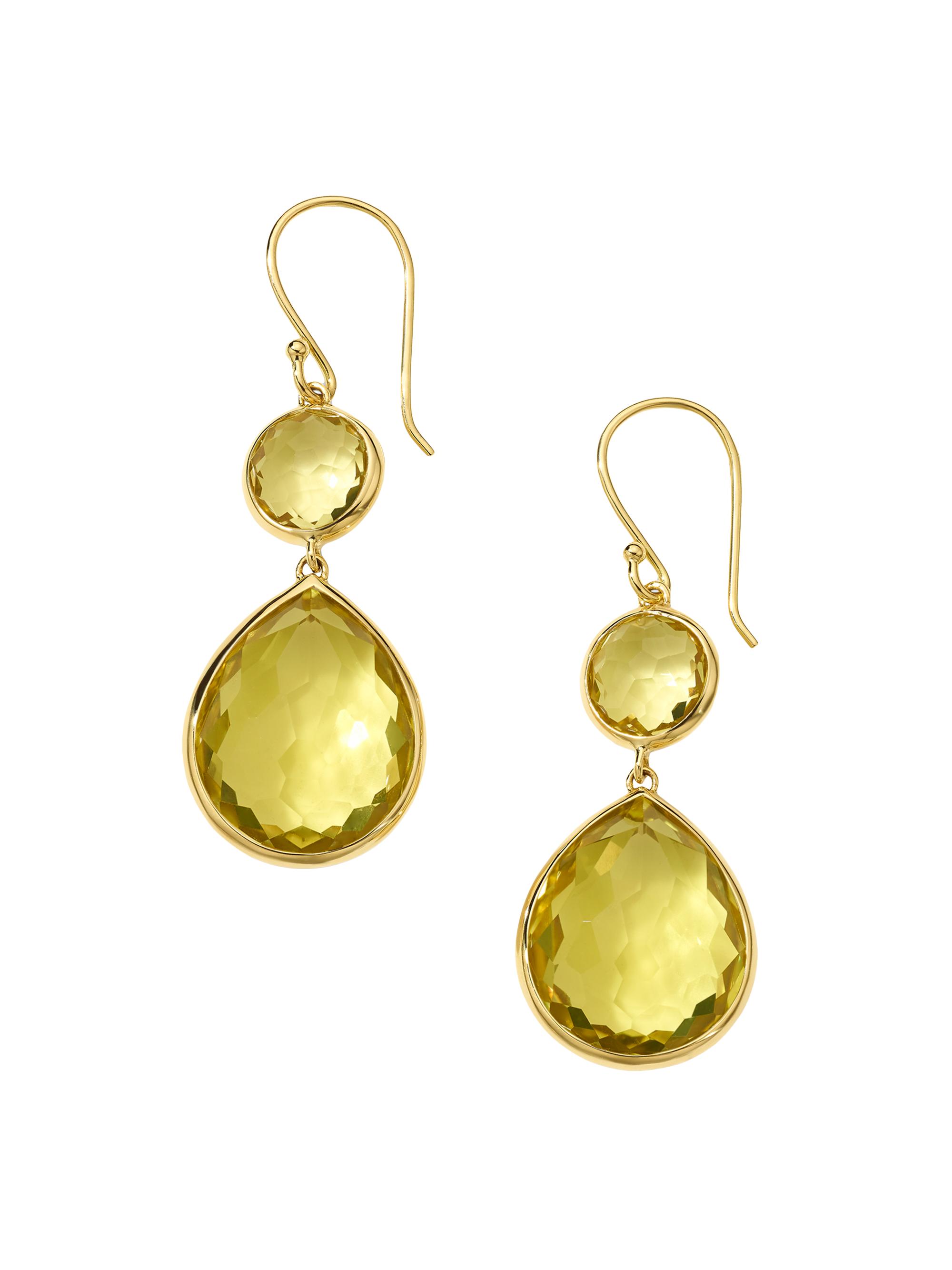 Ippolita Women's Snowman 18K Green Gold & Citrine Teardrop Earrings - Gold