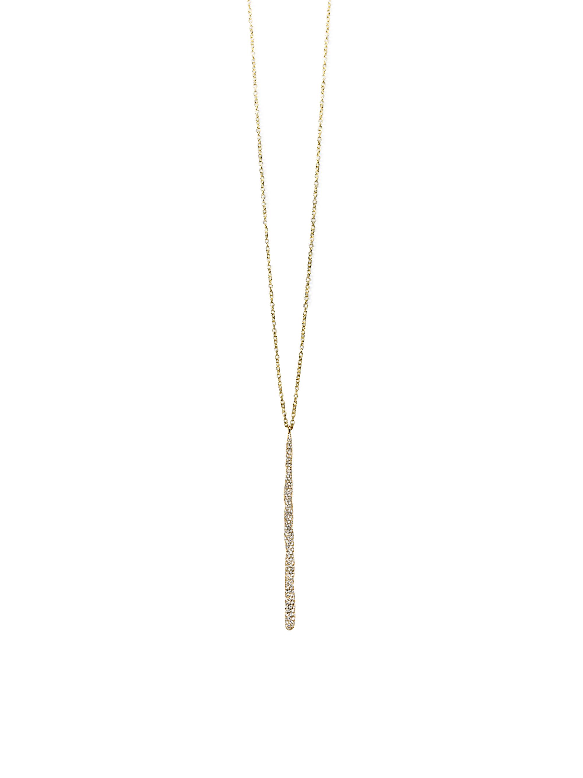 Ippolita Women's Stardust Long 18K Green Gold & Diamond Squiggle Stick Pendant Necklace - Gold