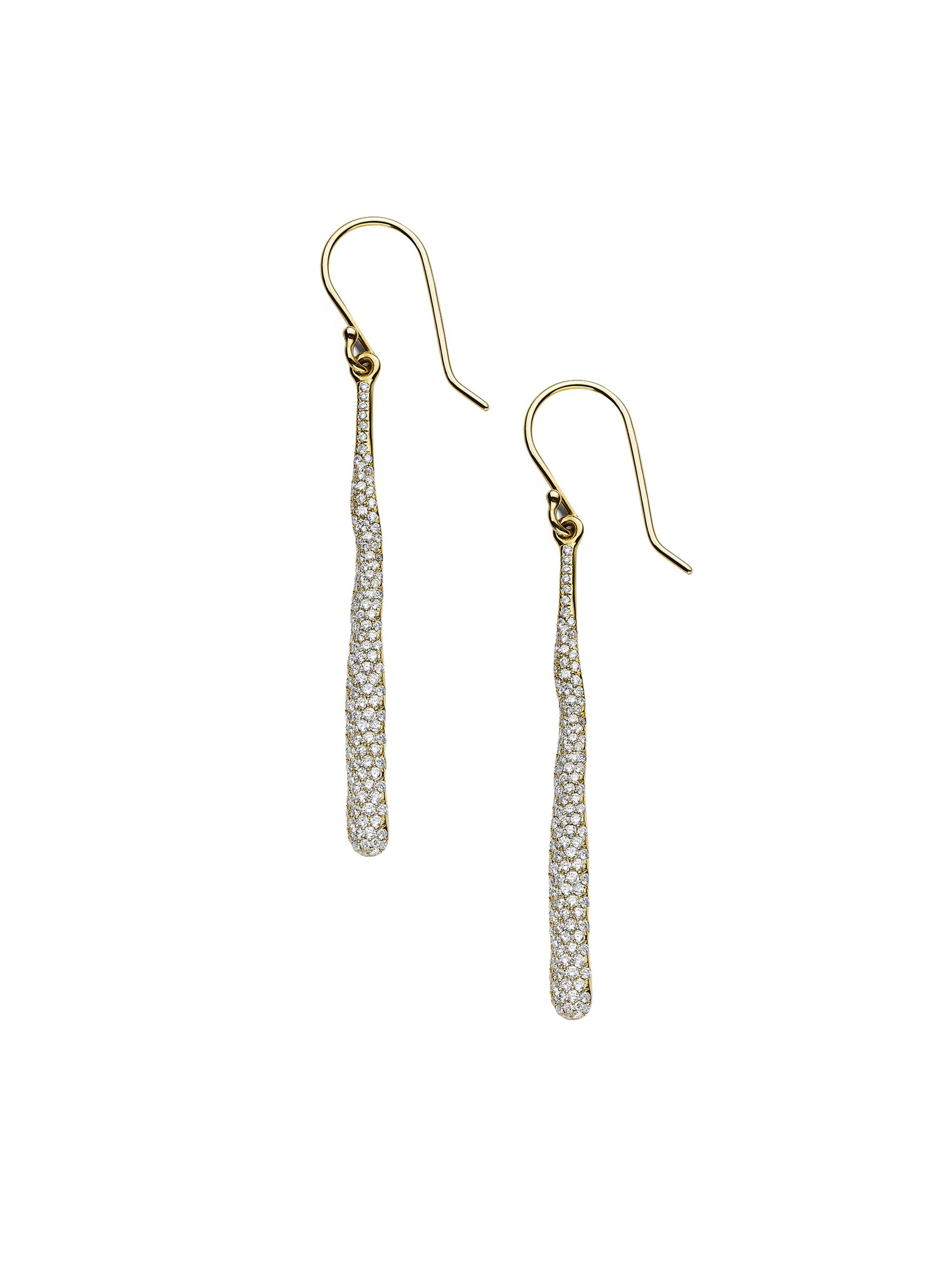 Ippolita Women's Stardust 18K Green Gold & Diamond Pavé Squiggle Stick Earrings - Gold