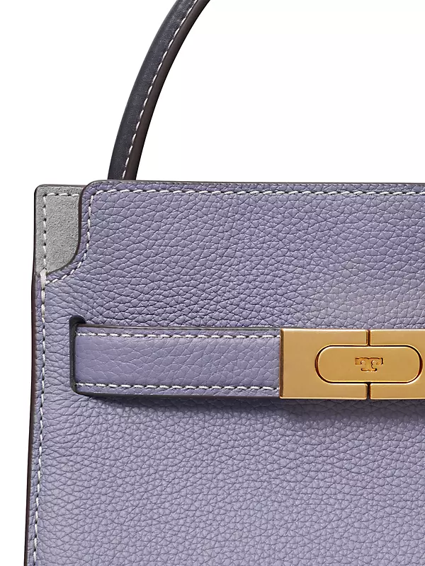 Tory Burch Lee Radziwill Pebbled Petite Double Bag Purple Leather  ref.623084 - Joli Closet