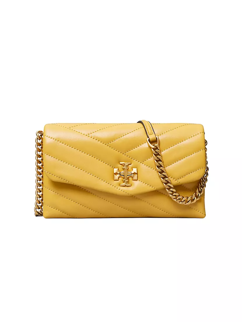Shop Tory Burch Kira Chevron Quilted Leather Wallet-On-Chain