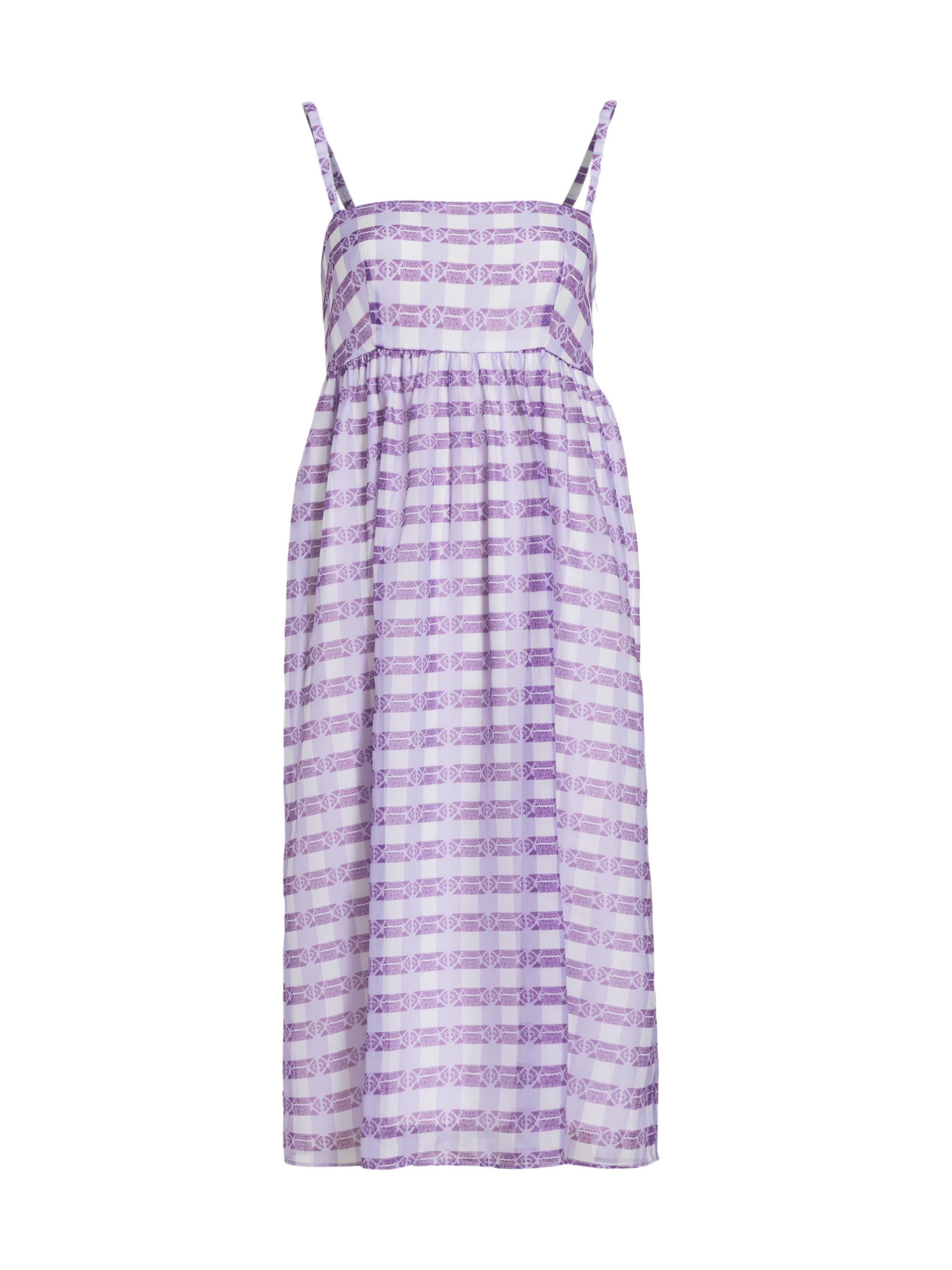 Baum und Pferdgarten Women's Aspen Plaid Fit & Flare Midi-Dress - Bright Violet
