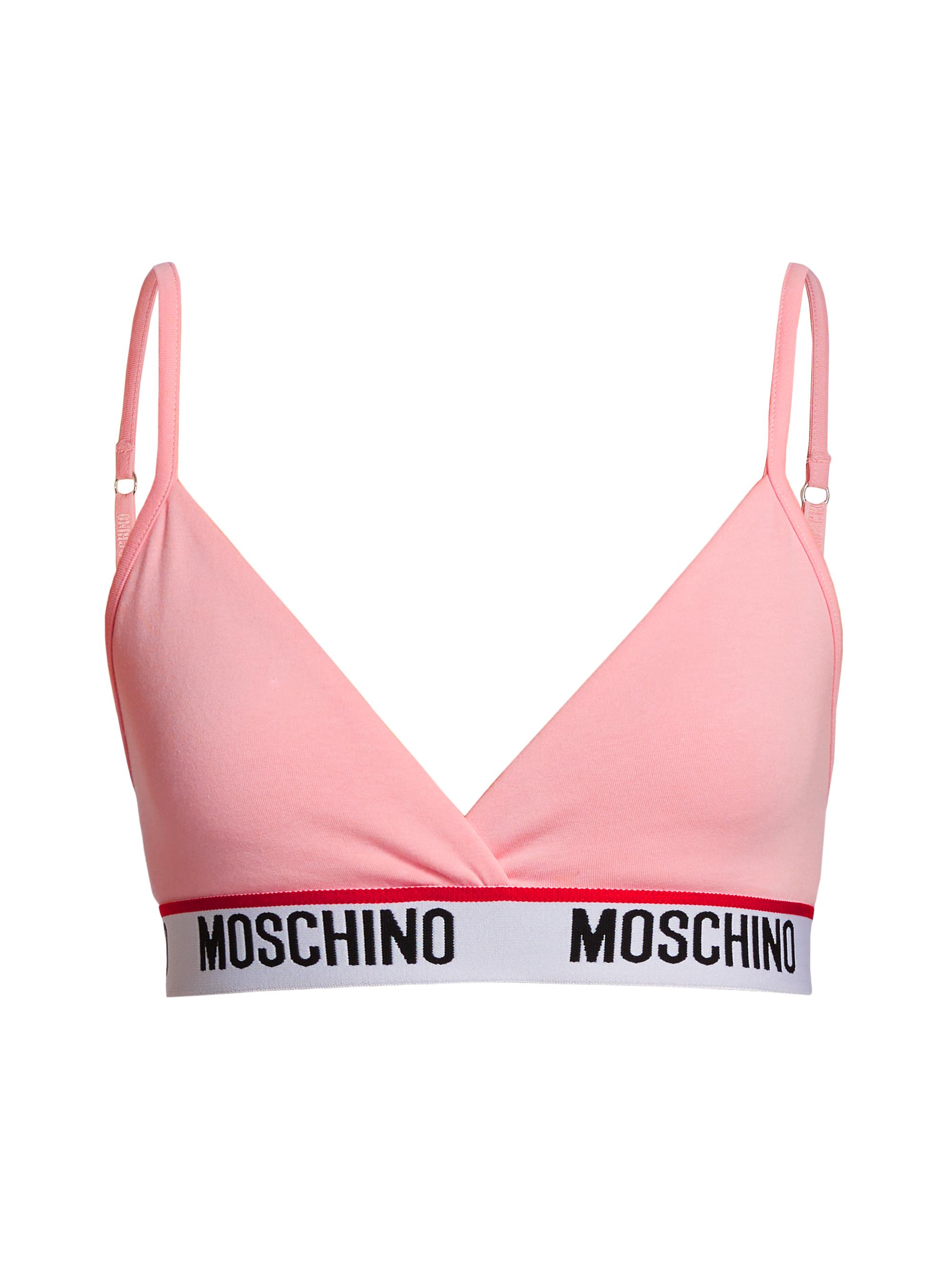 Moschino Women's Core Logo Band Triangle Bralette - Pink