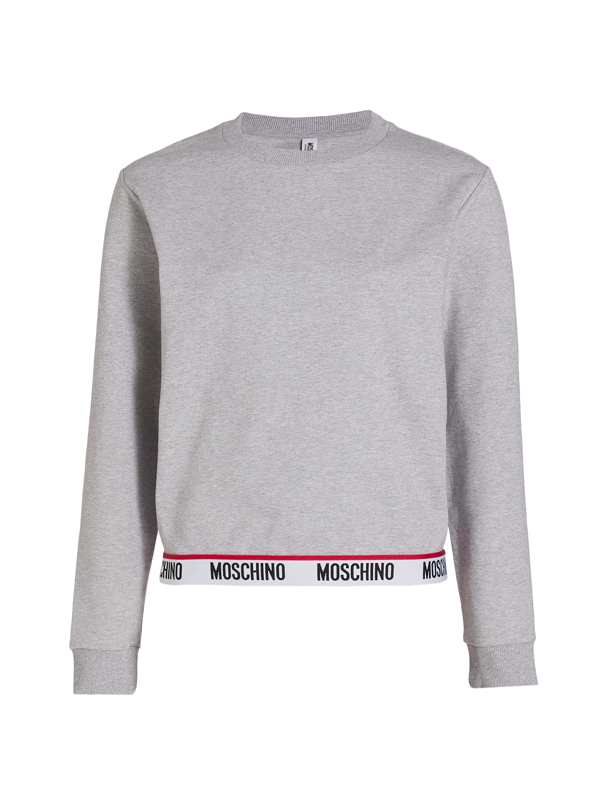 Moschino Women's Core Logo-Hem Crewneck Sweatshirt - Grey