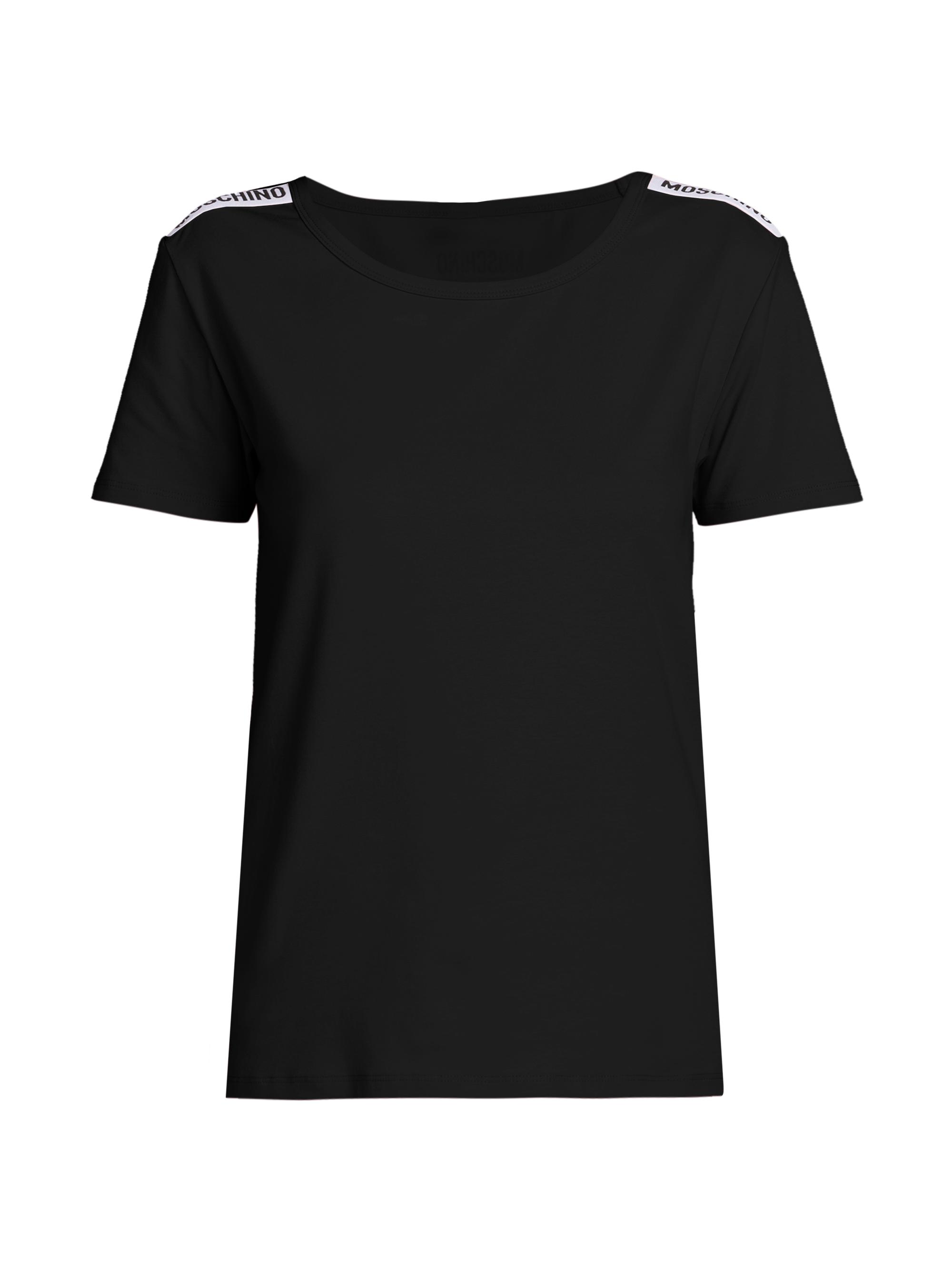 Moschino Women's Logo Shoulder T-Shirt - Black