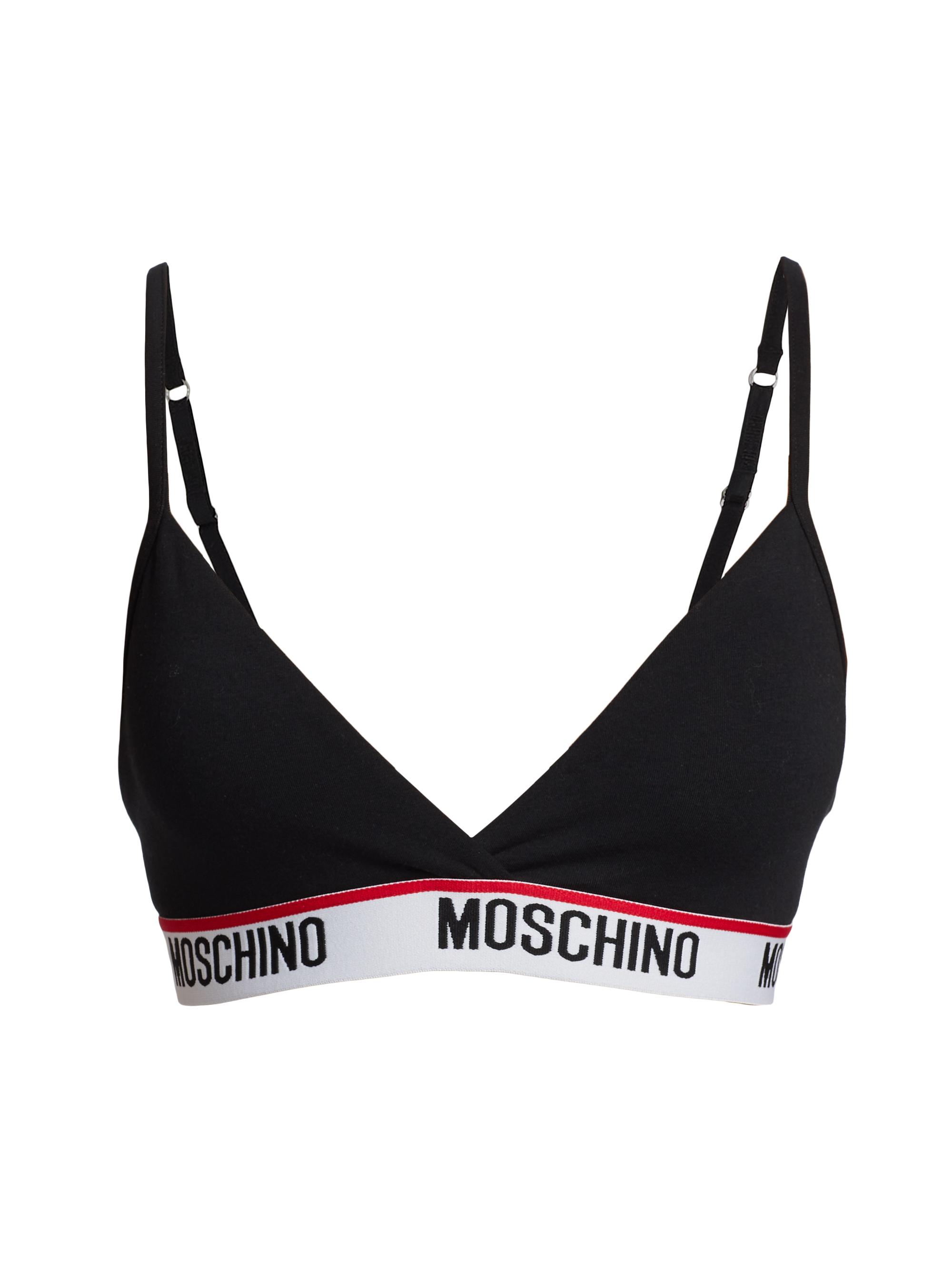 Moschino Women's Triangle Logo Bralette - Black