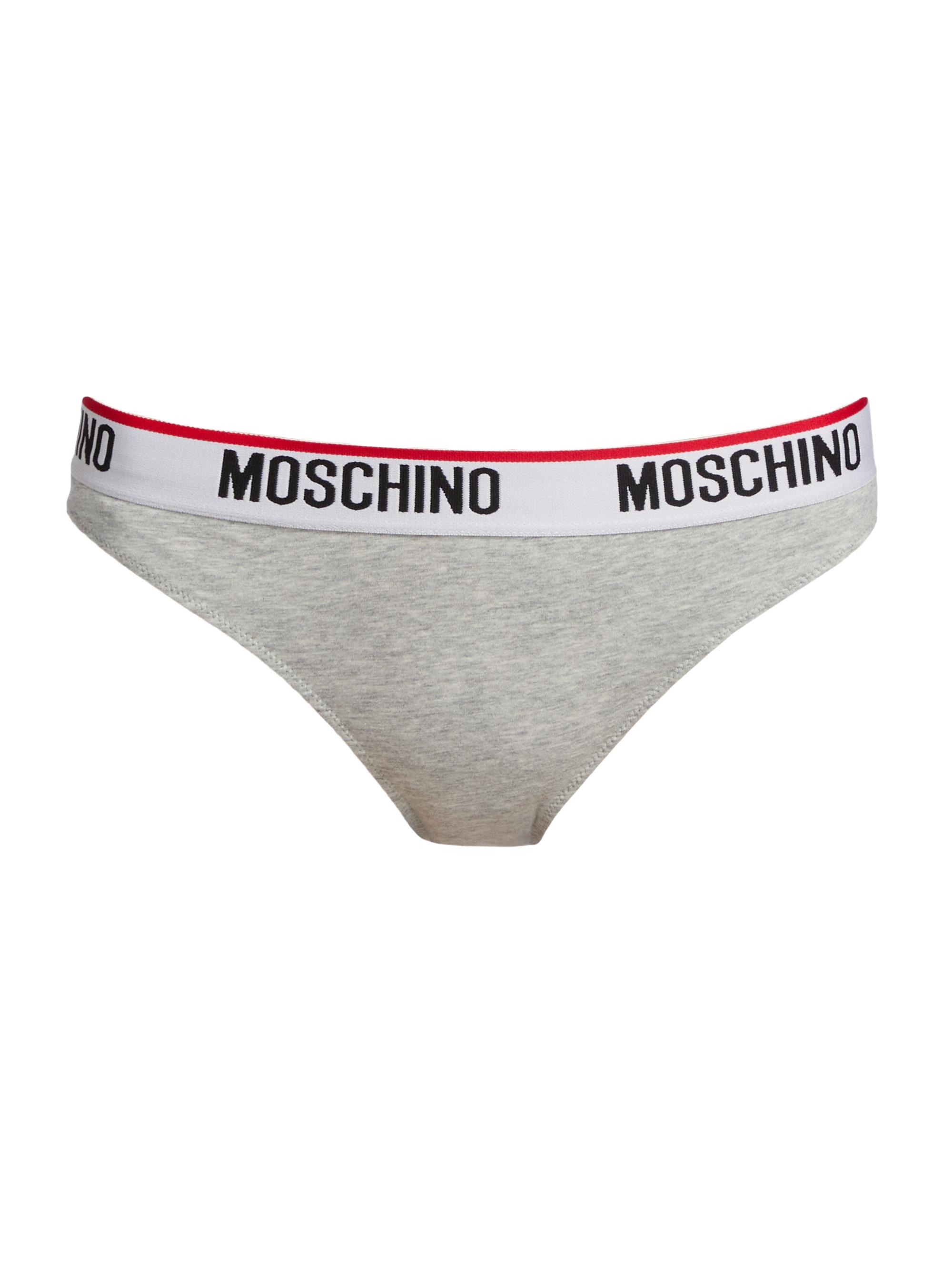Moschino Women's Logo Band Briefs - Grey