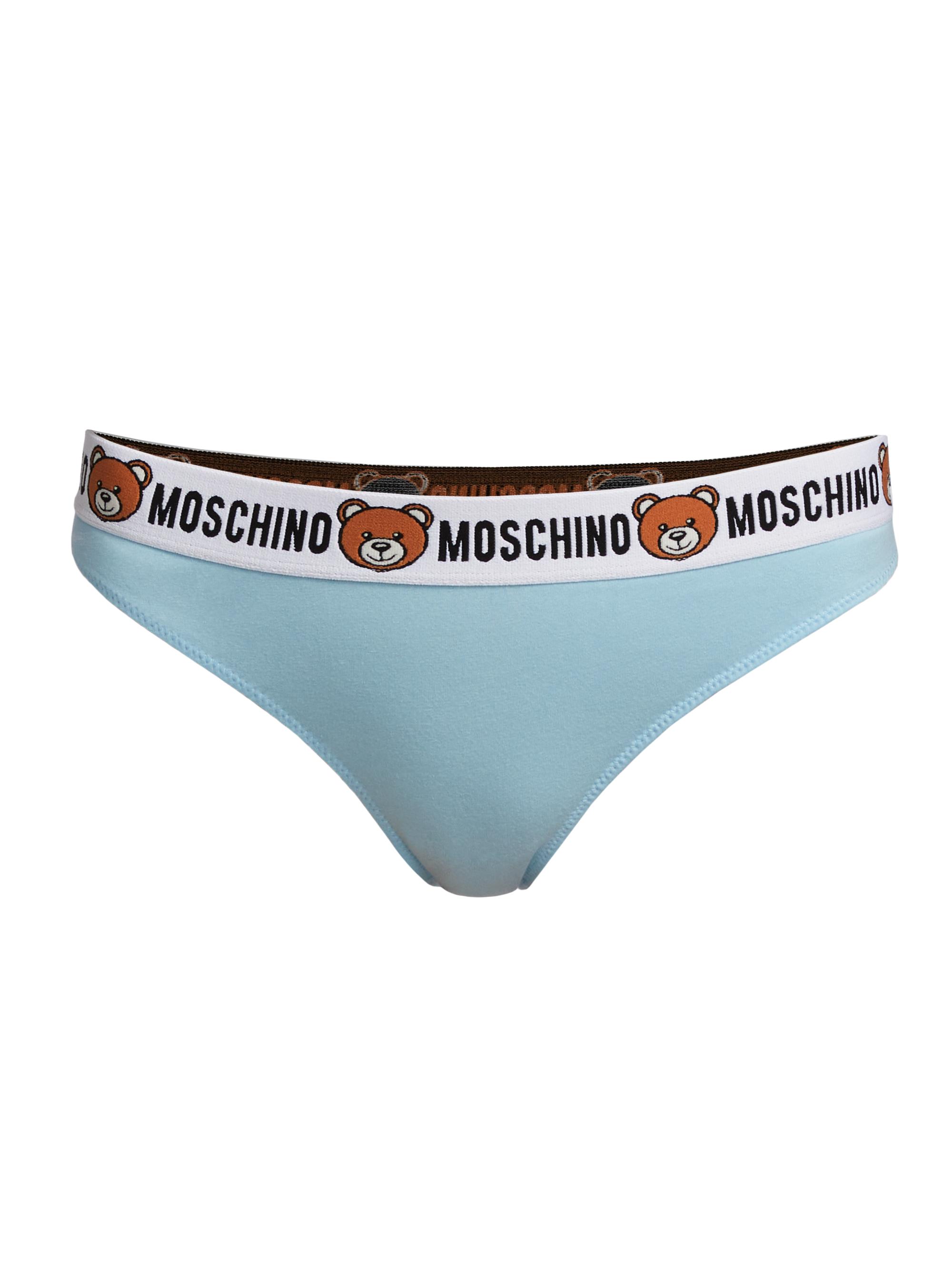 Moschino Women's Underbear Logo Band Brief - Light Blue