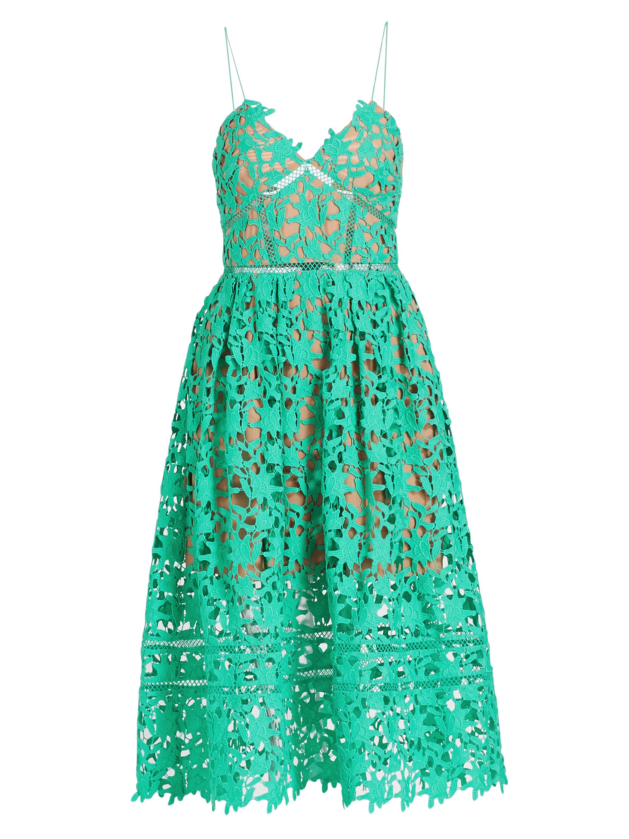 Self-Portrait Azaelea Sleeveless Lace Midi-Dress | Saks Fifth Avenue