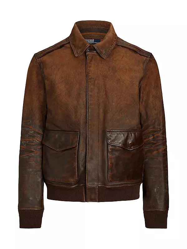 Shop Polo Ralph Lauren A2 Leather Bomber Jacket | Saks Fifth Avenue