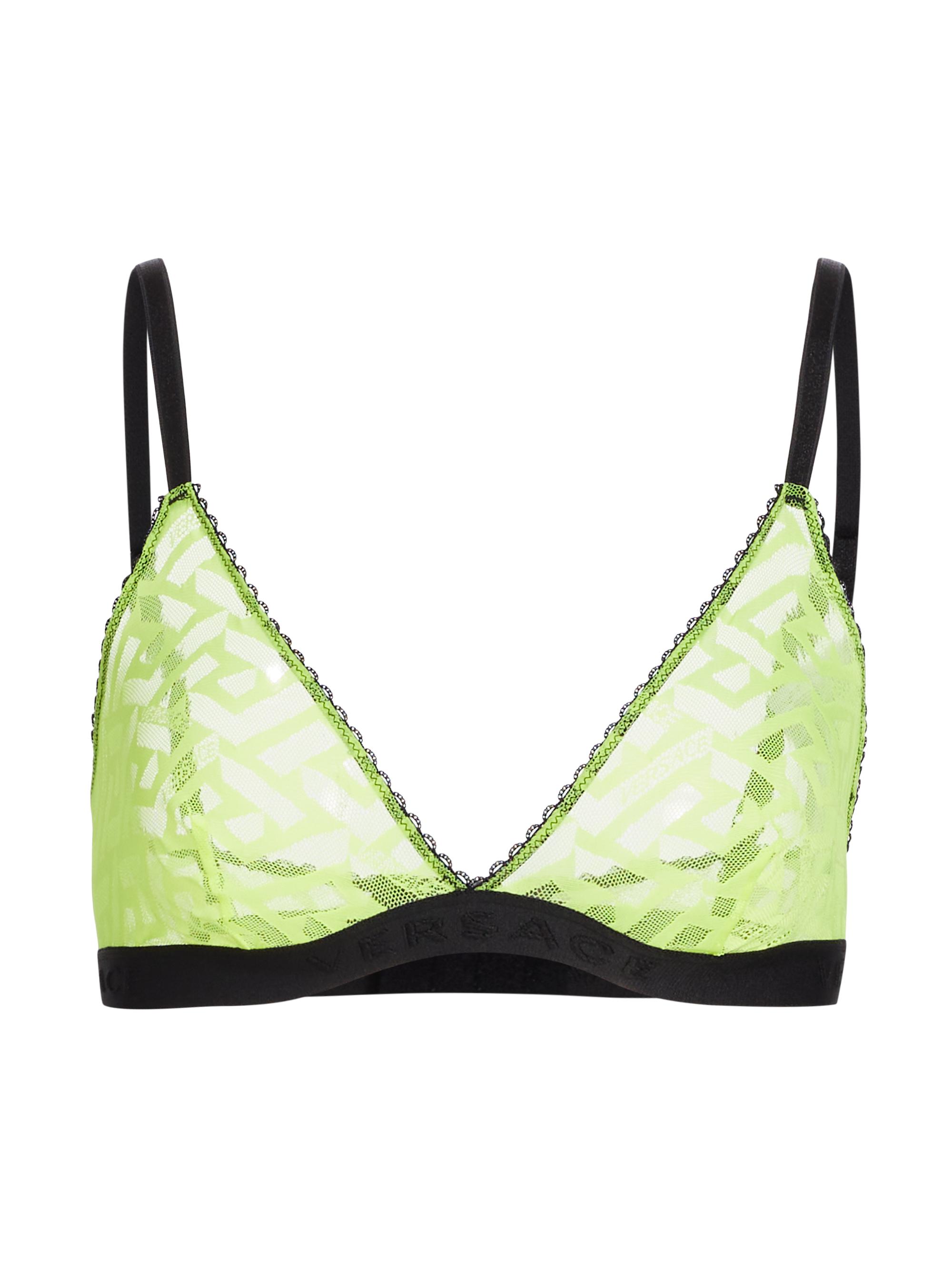 Versace Women's Greca Signature Tulle Bralette - Acid Yellow | Thumbnail 7