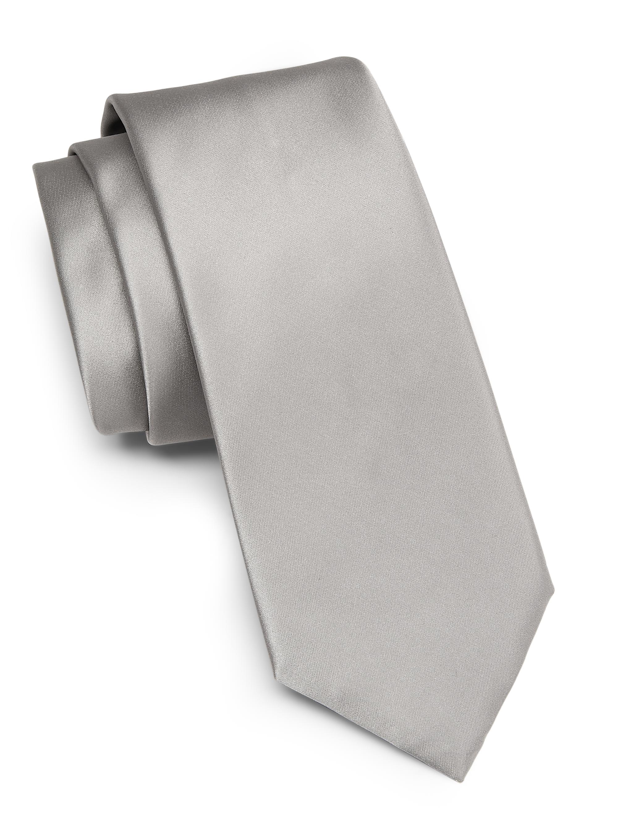 Emporio Armani Men's Silk Neck Tie - Silver