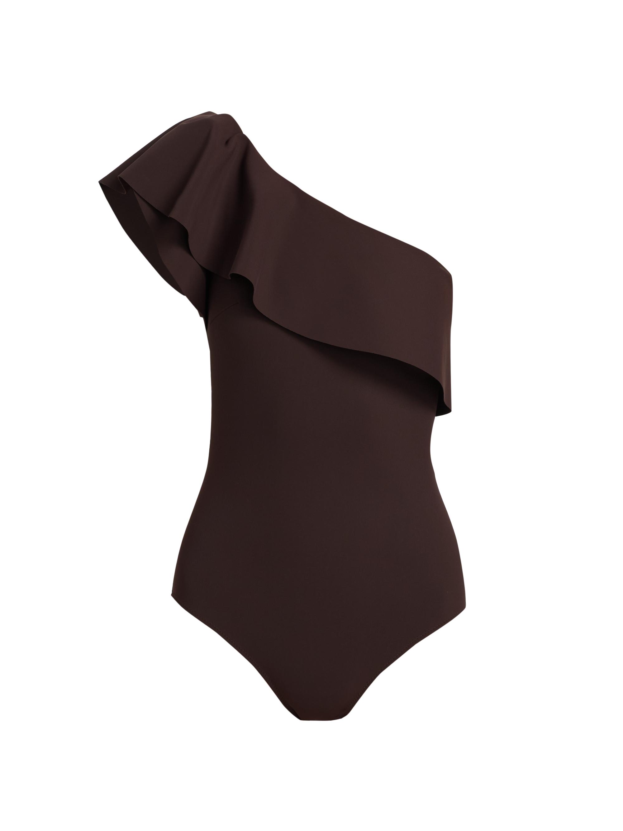 Chiara Boni La Petite Robe Women's Eli Ruffle One-Piece Swimsuit - Brown