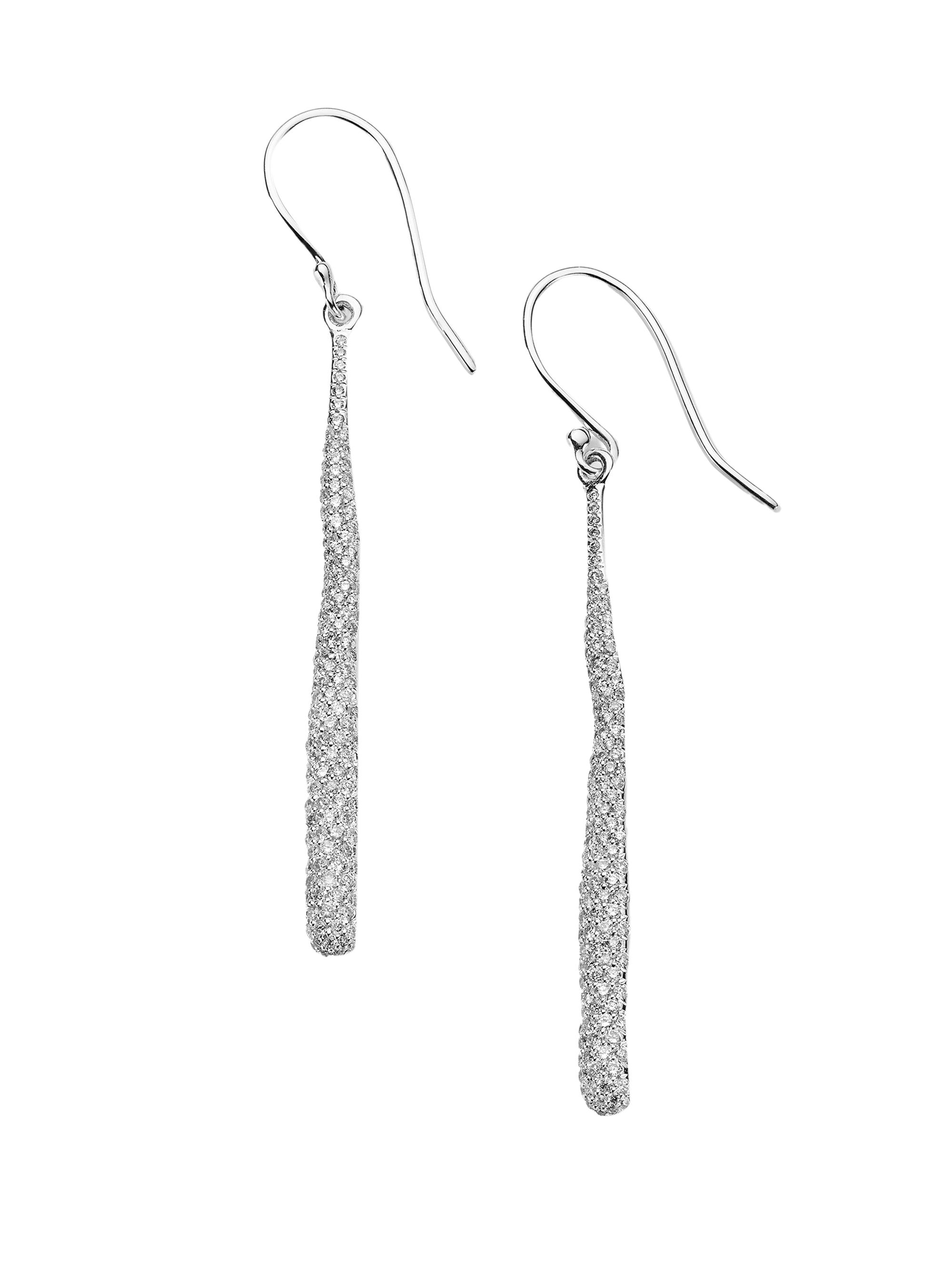 Ippolita Women's Stardust Squiggle Stick Silver & Diamond Pavé Earrings - Silver