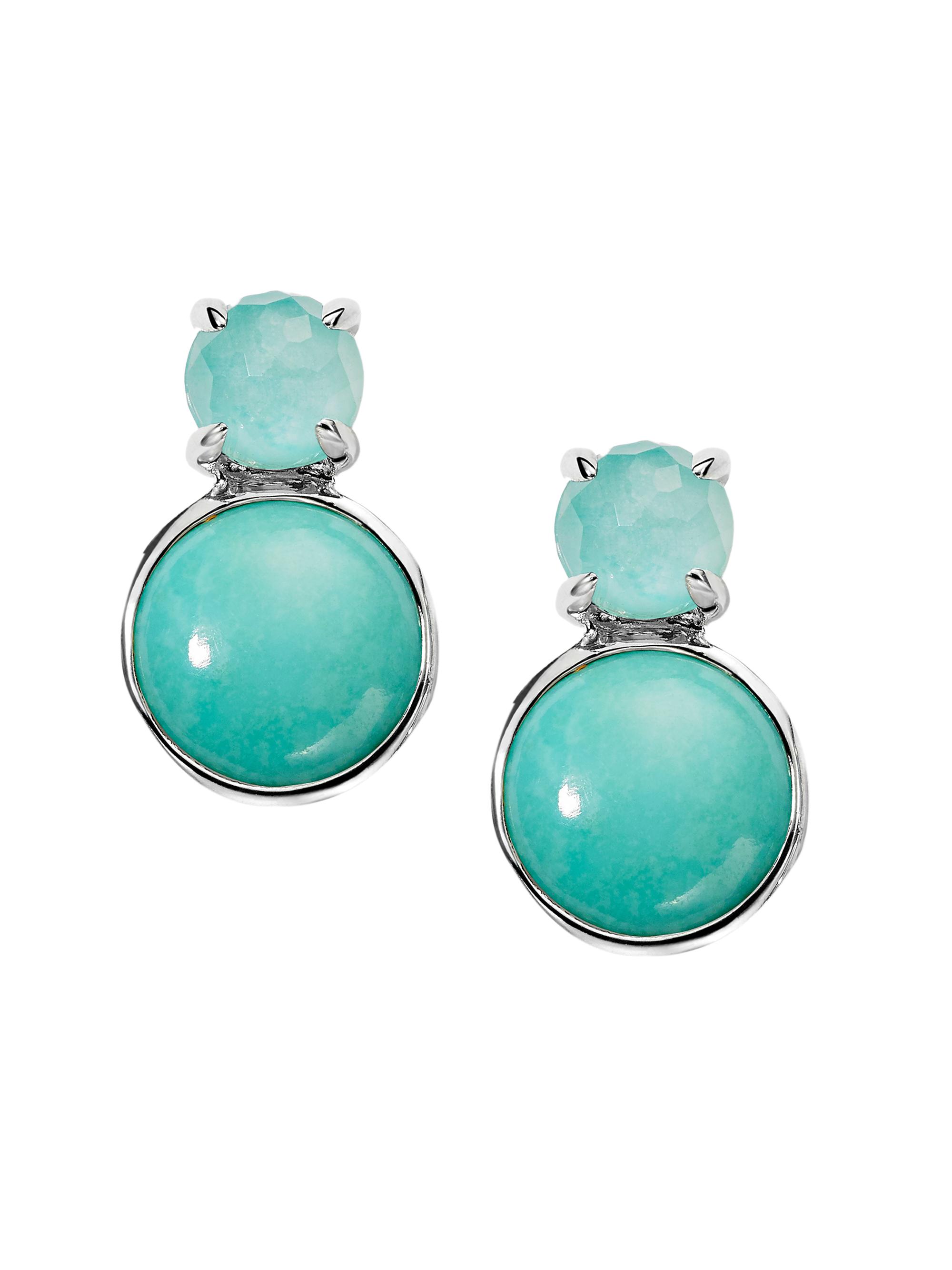 Ippolita Women's 925 Rock Candy Luce  Snowman Sterling Silver, Amazonite & Turquoise Post Earrings - Turquoise