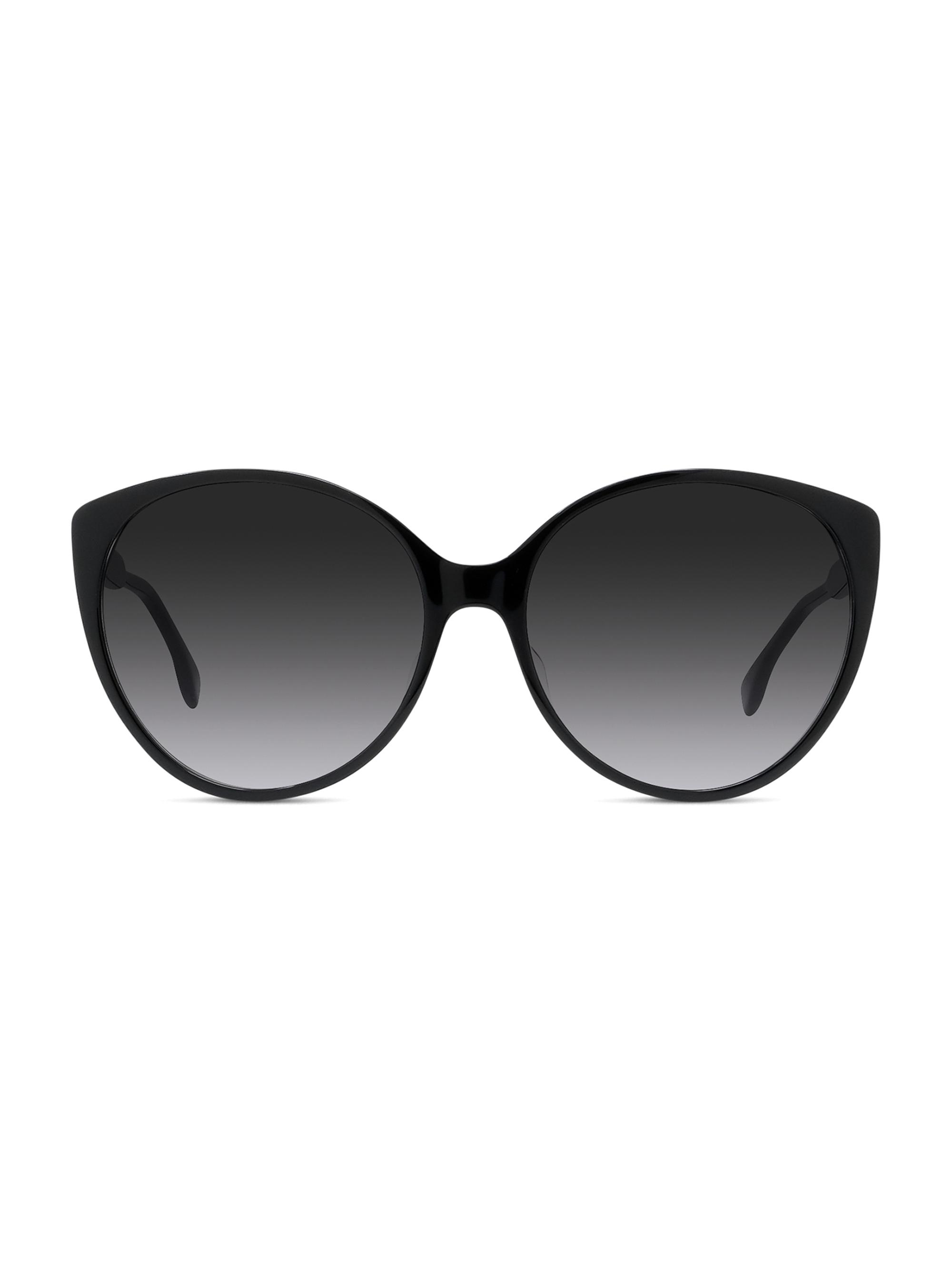 Fendi Women's  Fine 59MM Round Sunglasses - Shiny Black