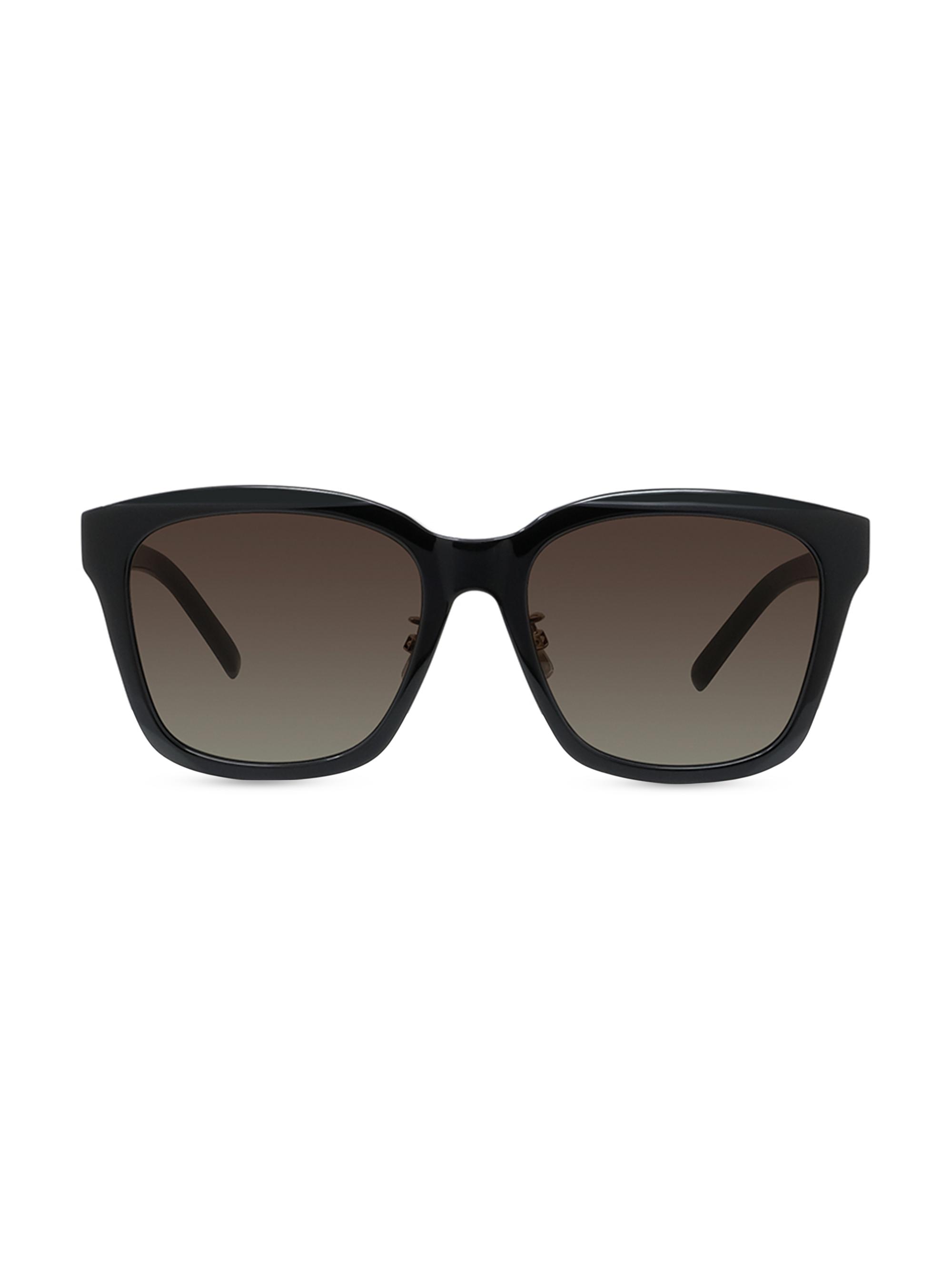 Givenchy Women's 55MM Square Sunglasses - Shiny Black Gradient Smoke
