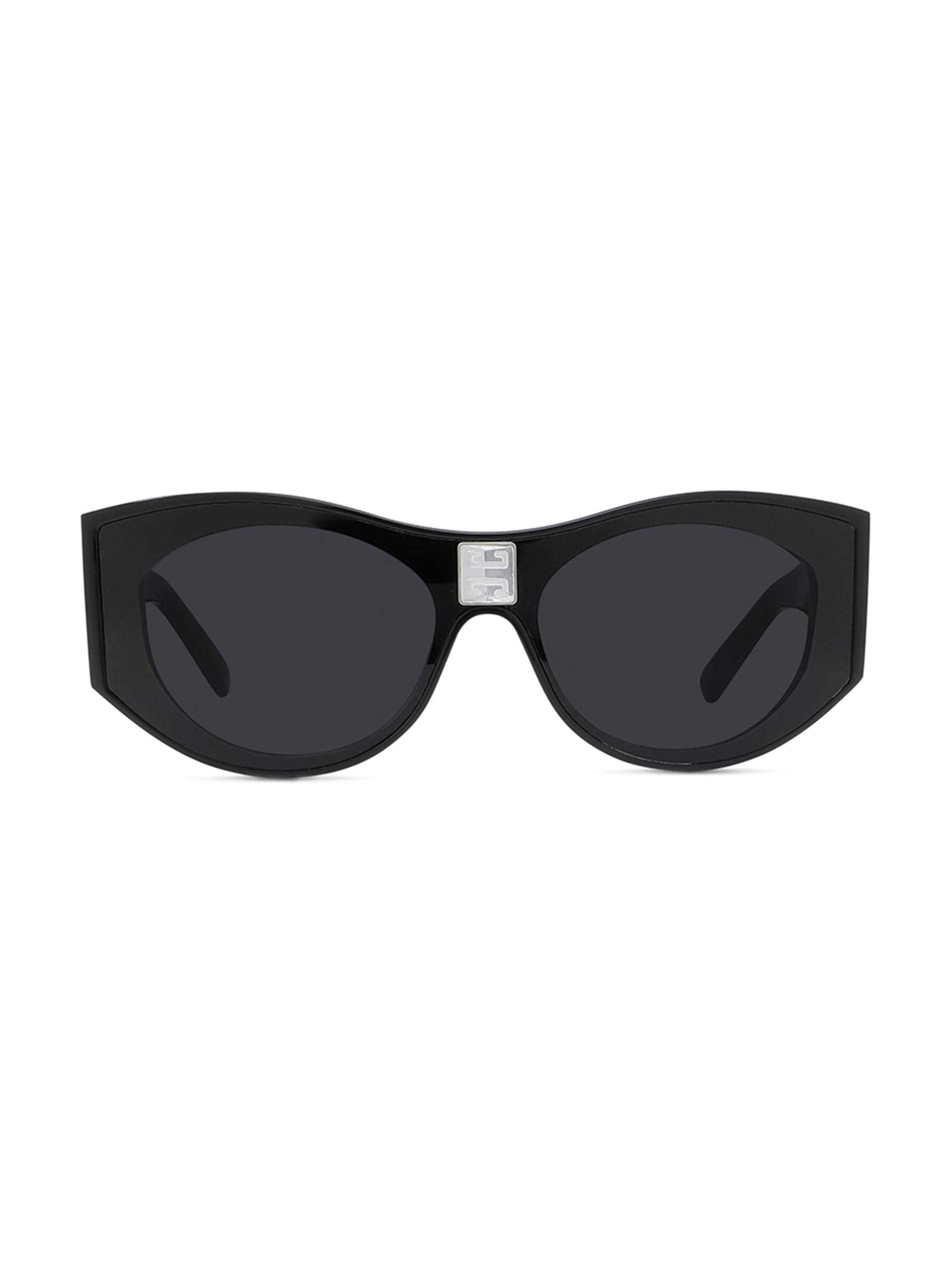 Givenchy Women's 4G Oval Sunglasses - Shiny Black Smoke