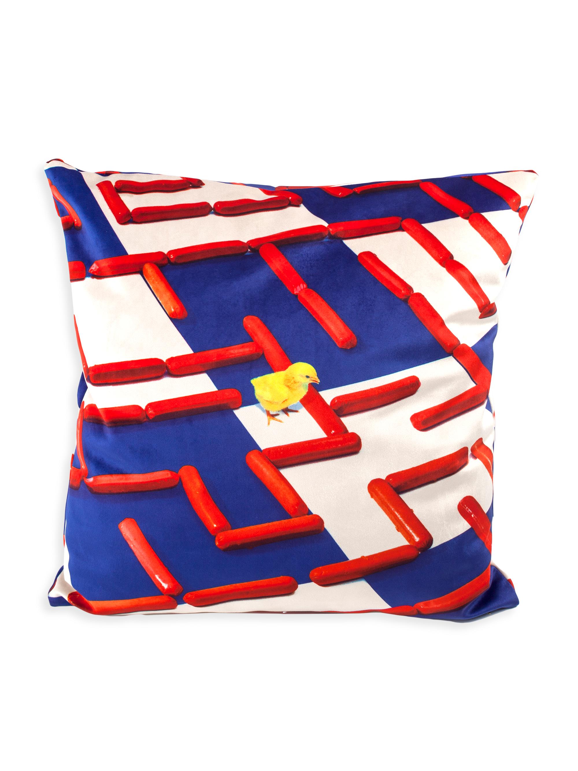 Seletti Toilet Paper Labyrinth Pillow - Blue