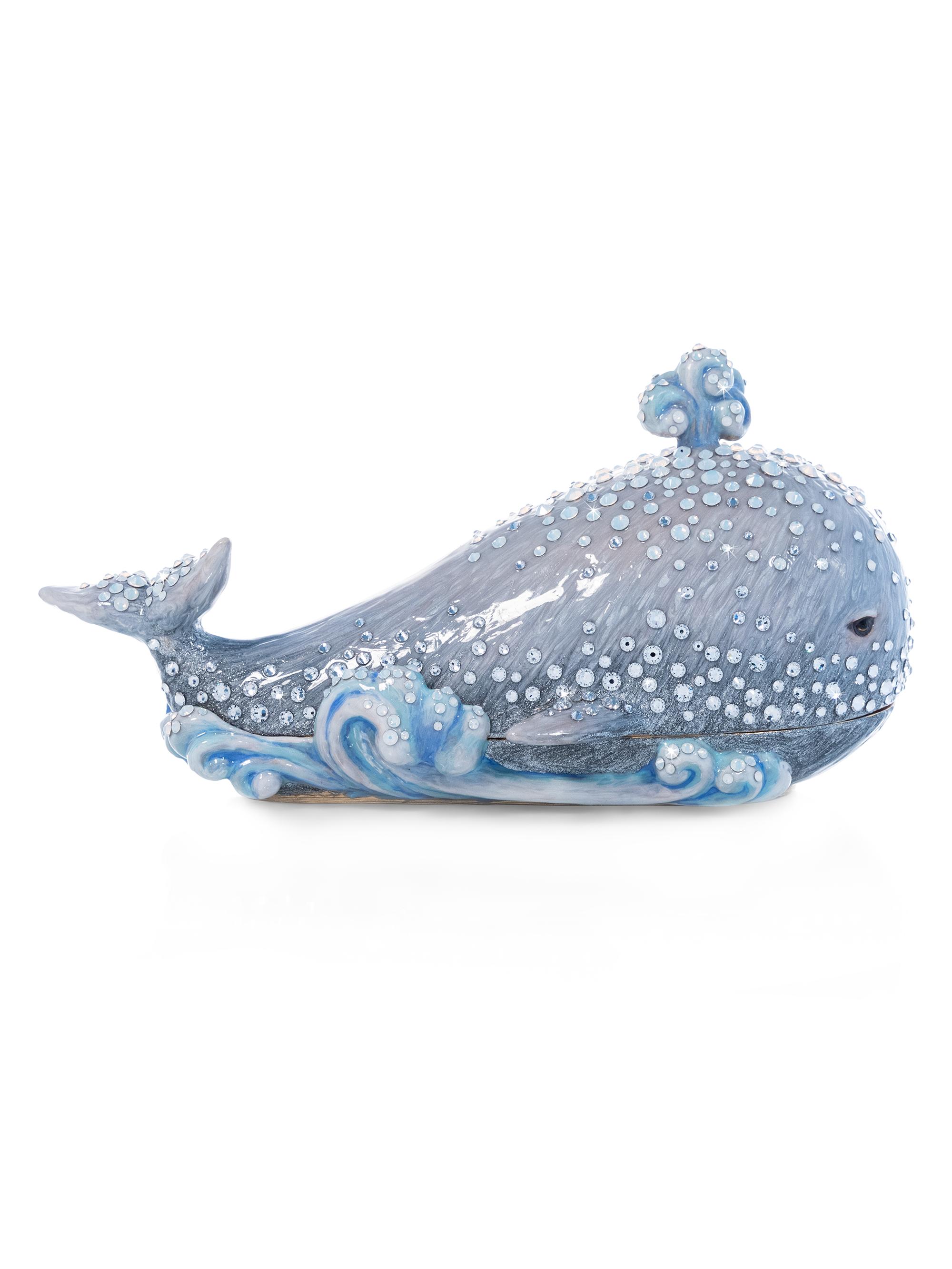Jay Strongwater Coastal Whale Box - Gray