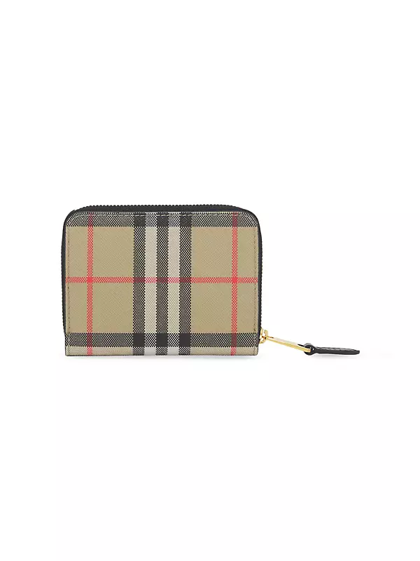 BURBERRY: card holder in coated cotton - Beige