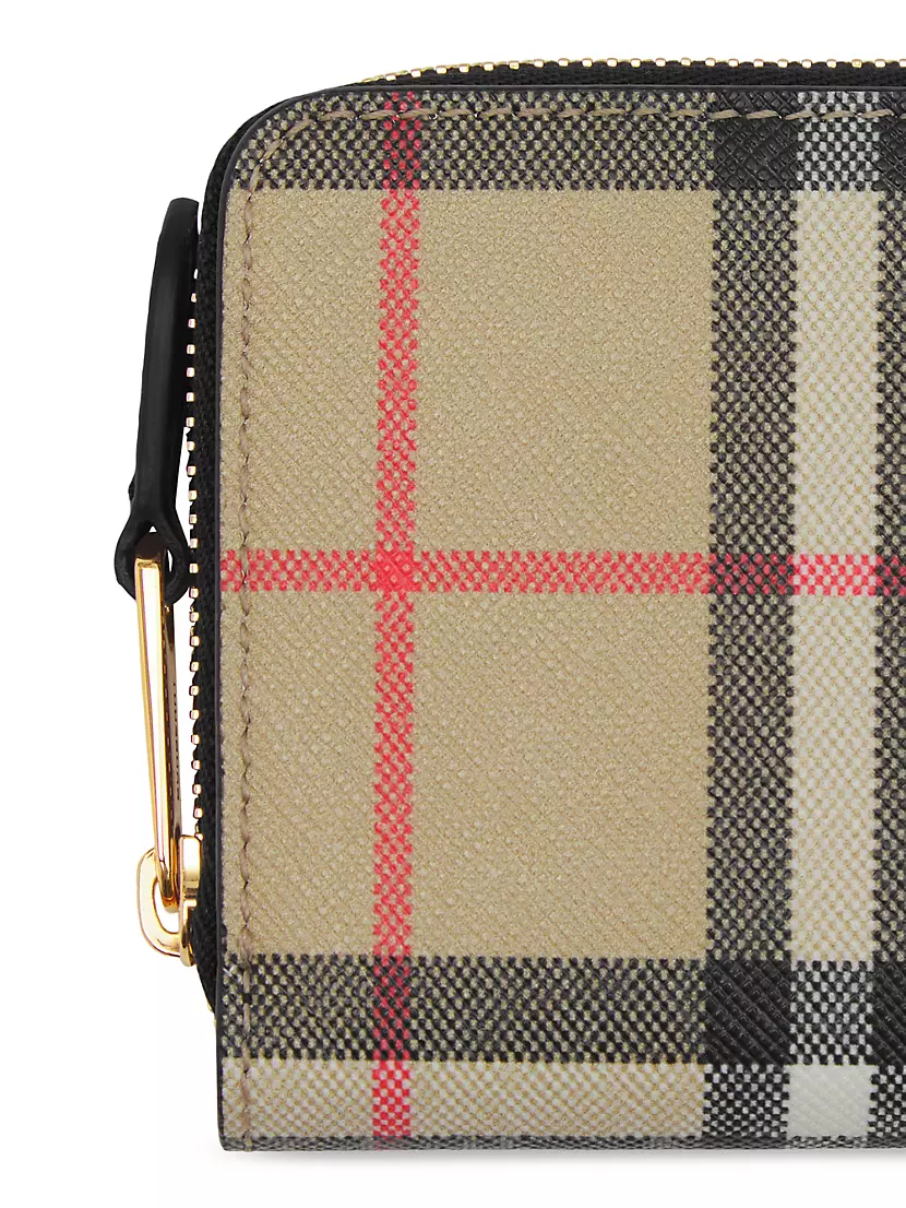 Burberry Check Fold-Over Top Strapped Wallet – Cettire