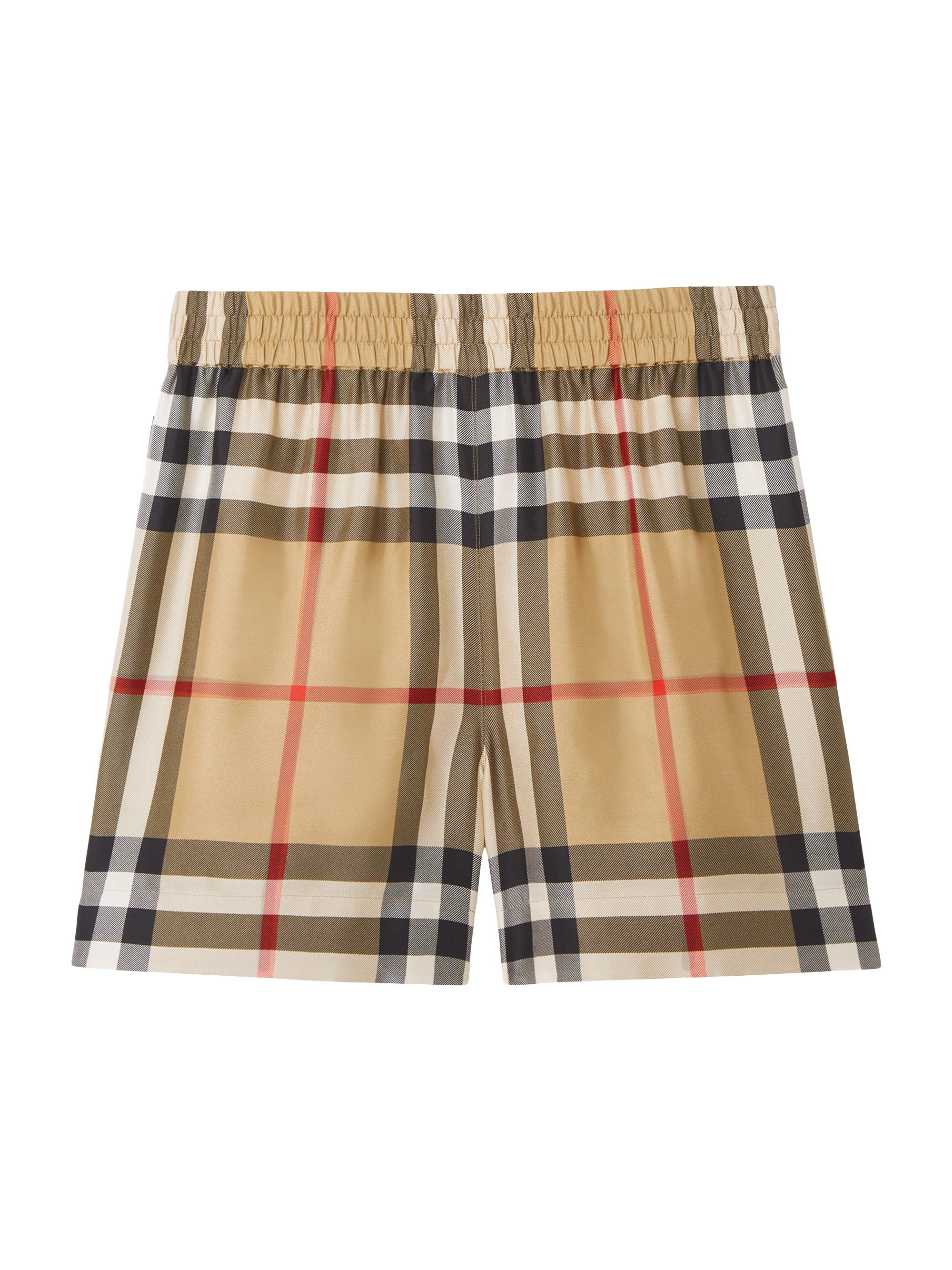 Burberry Women's Tawney Check Mulberry Silk Shorts - Archive Beige Check