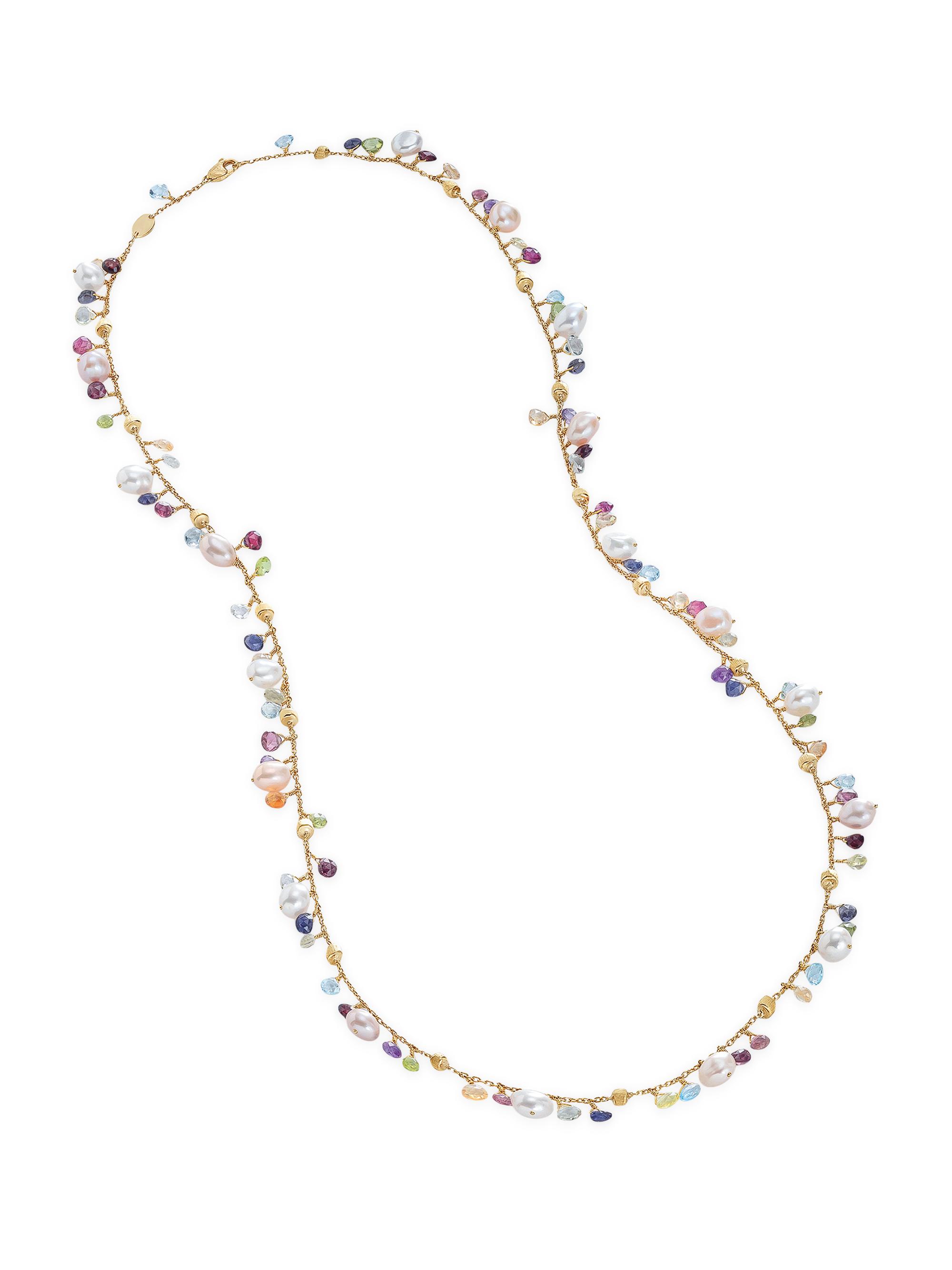 Marco Bicego Women's Paradise Pearl 18K Gold, Pearl & Gemstone Hand-Engraved Long Necklace