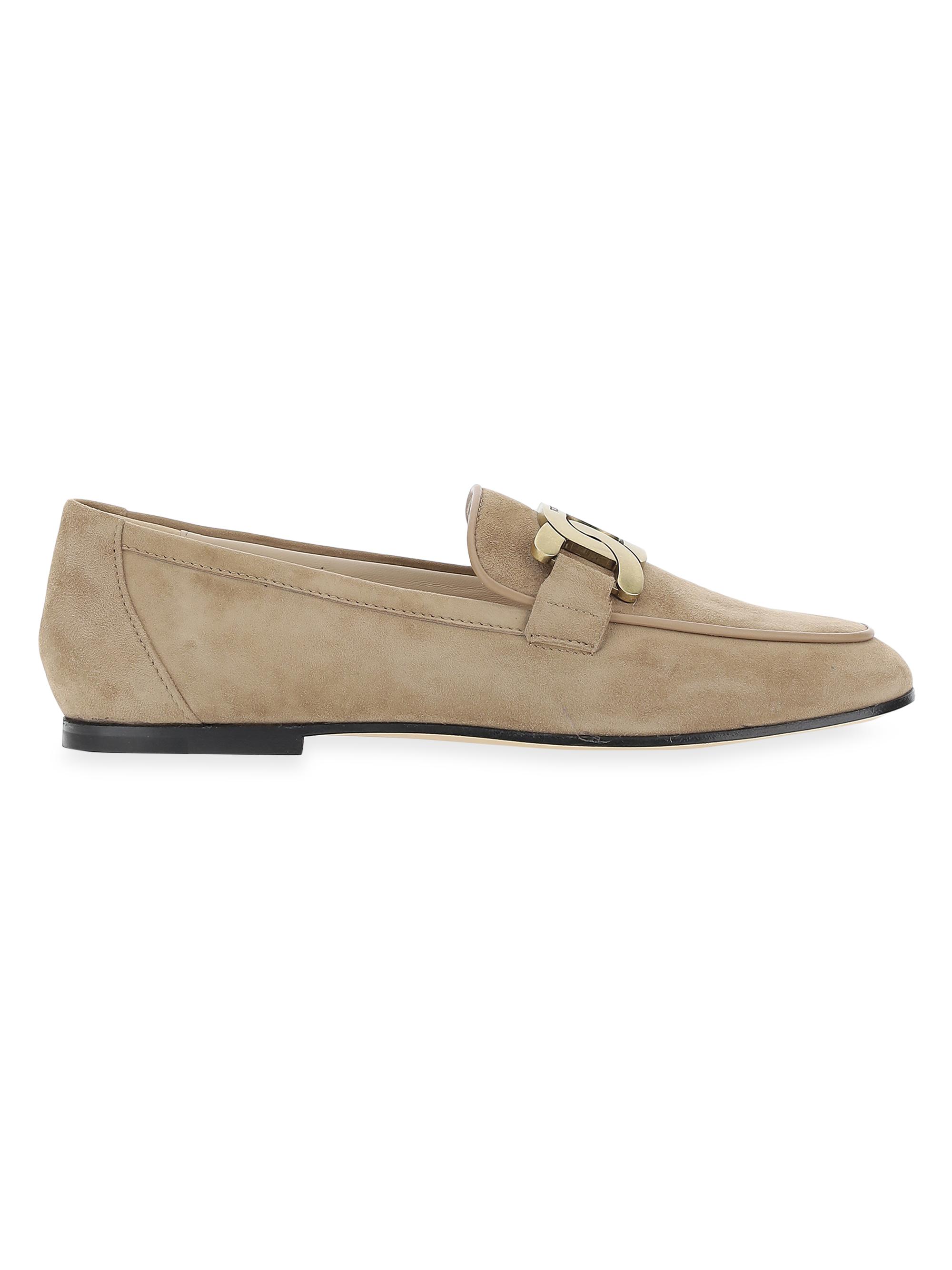 Tod's Women's 79A Kate Chain Suede Loafers - Cappuccino