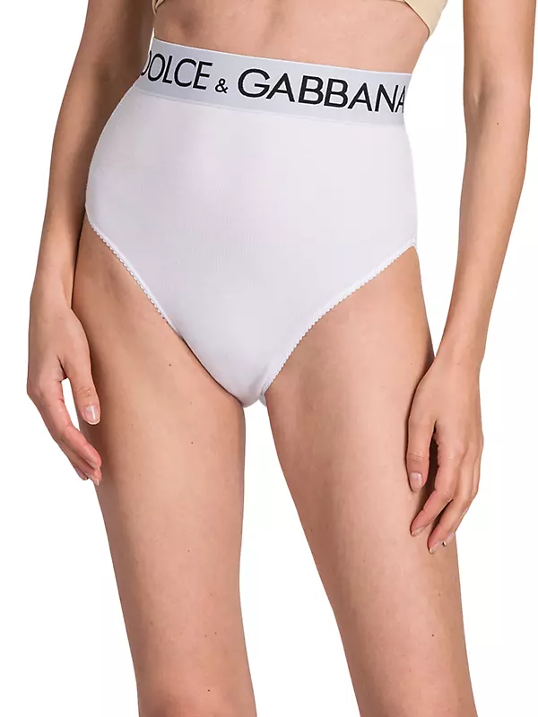 Dolce & Gabbana Logo Band Briefs, Woman Underwear White 2